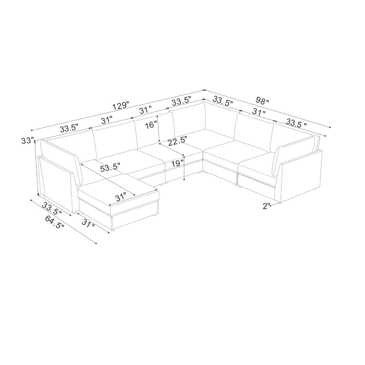 Modular Sectional With Custom Configuration