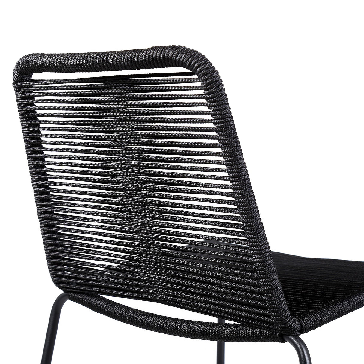 Shasta - 30" Outdoor Metal And Rope Stackable Barstool