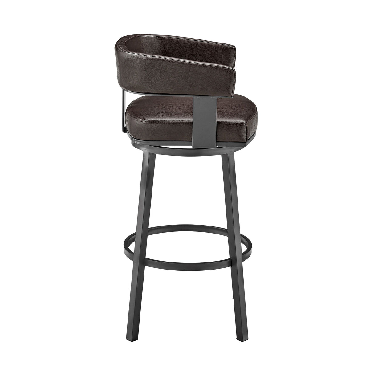 Lorin - 26" Counter Height Swivel Bar Stool - Java - Brown Finish And Faux Leather