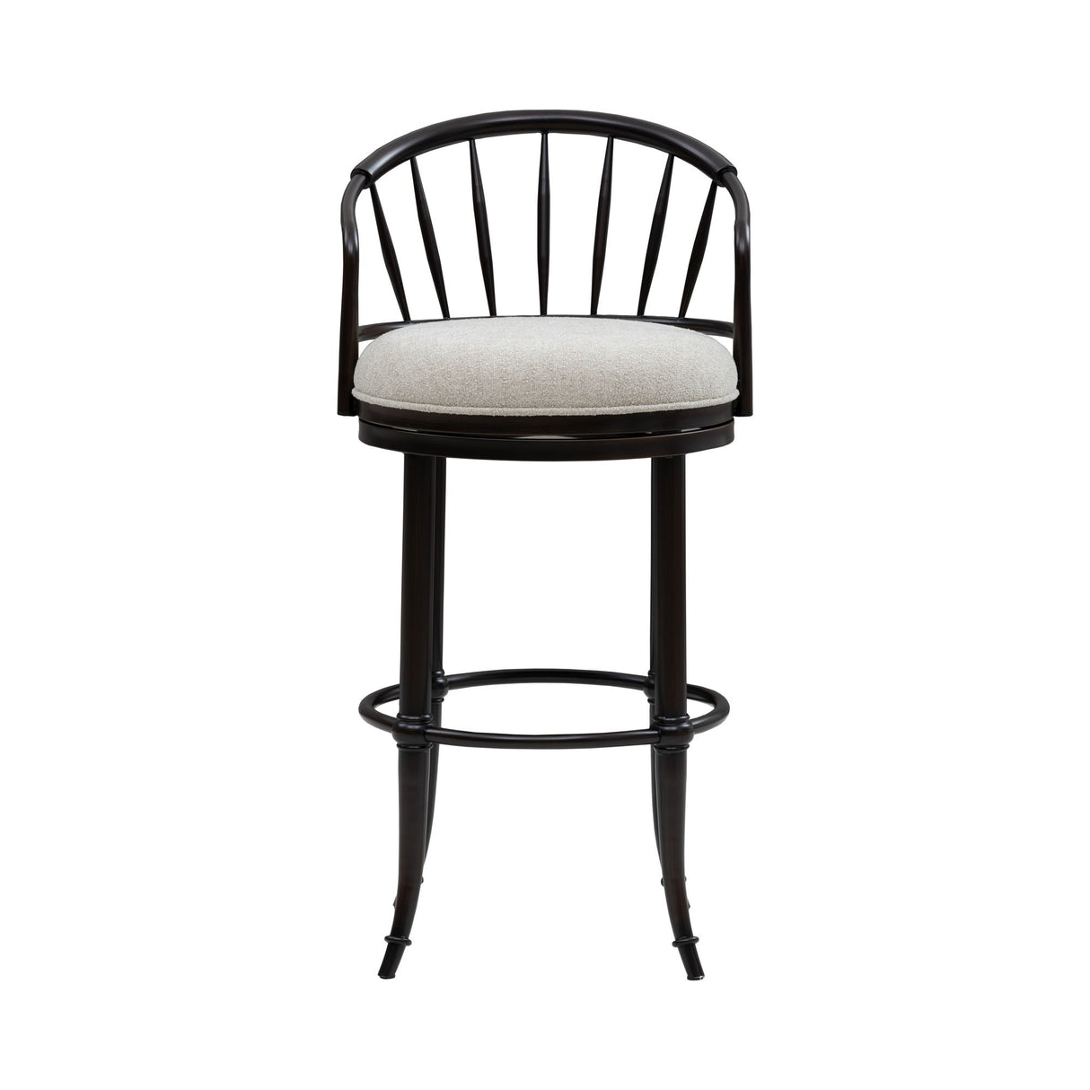 Luther - Commercial Grade Steel Frame Fabric Upholstered Swivel Bar Height Barstool
