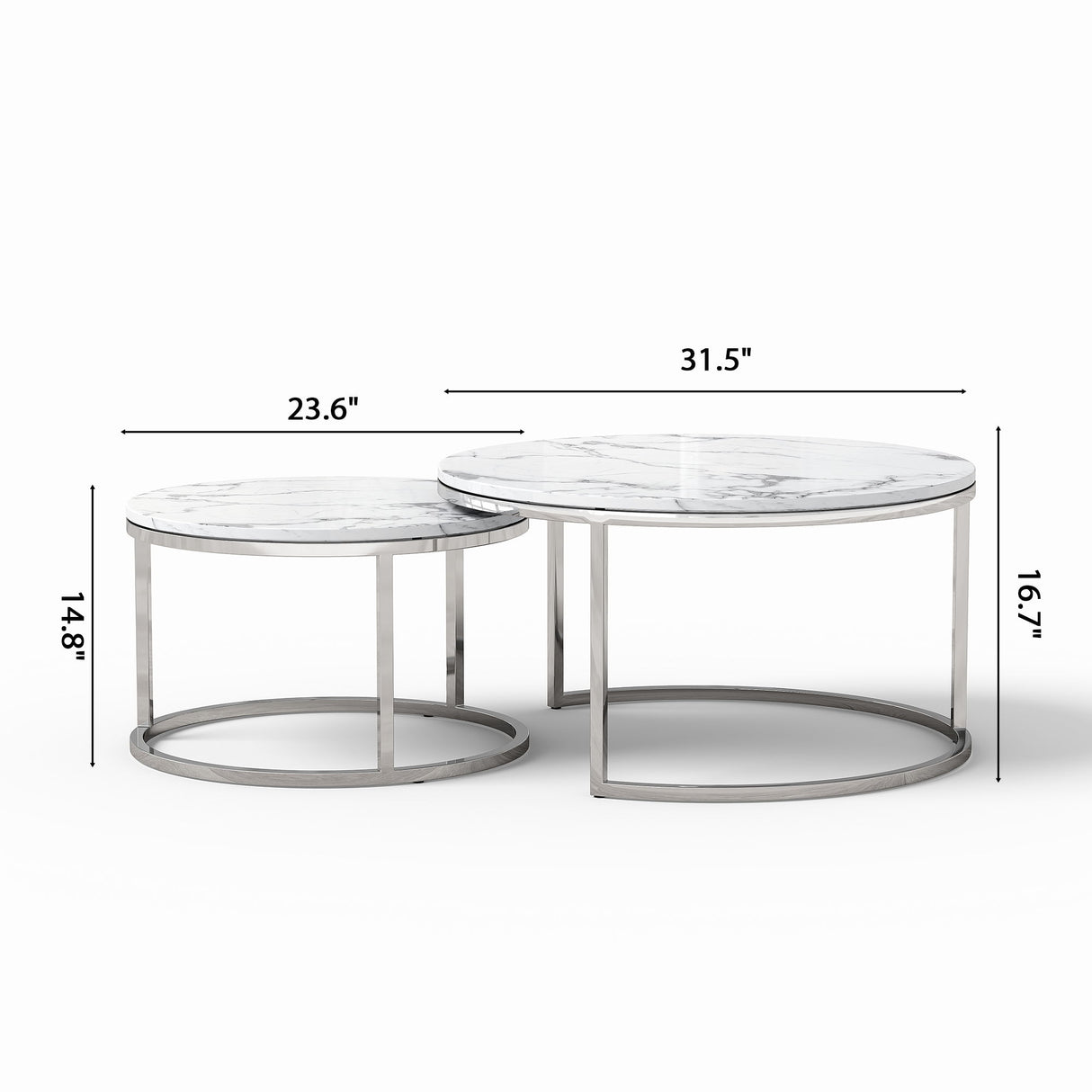2 Piece Nesting Coffee Table Set For Living Room