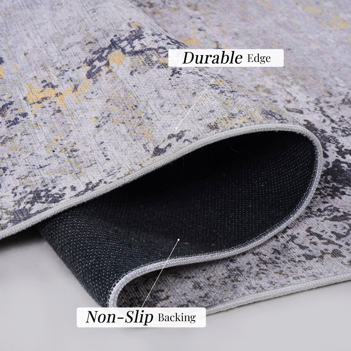Maval - 6' X 9' Washable Area Rug - Gray
