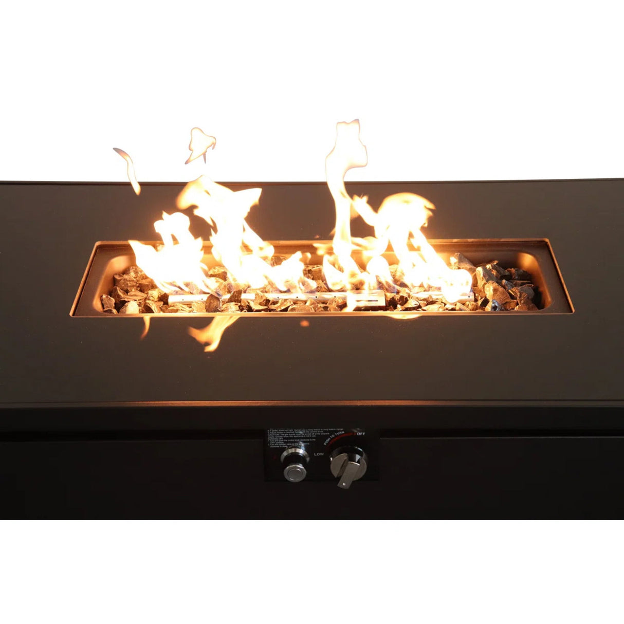 Fire Pit Table Outdoor Patio Heater 50000 BTU Stainless Steel 42x25in