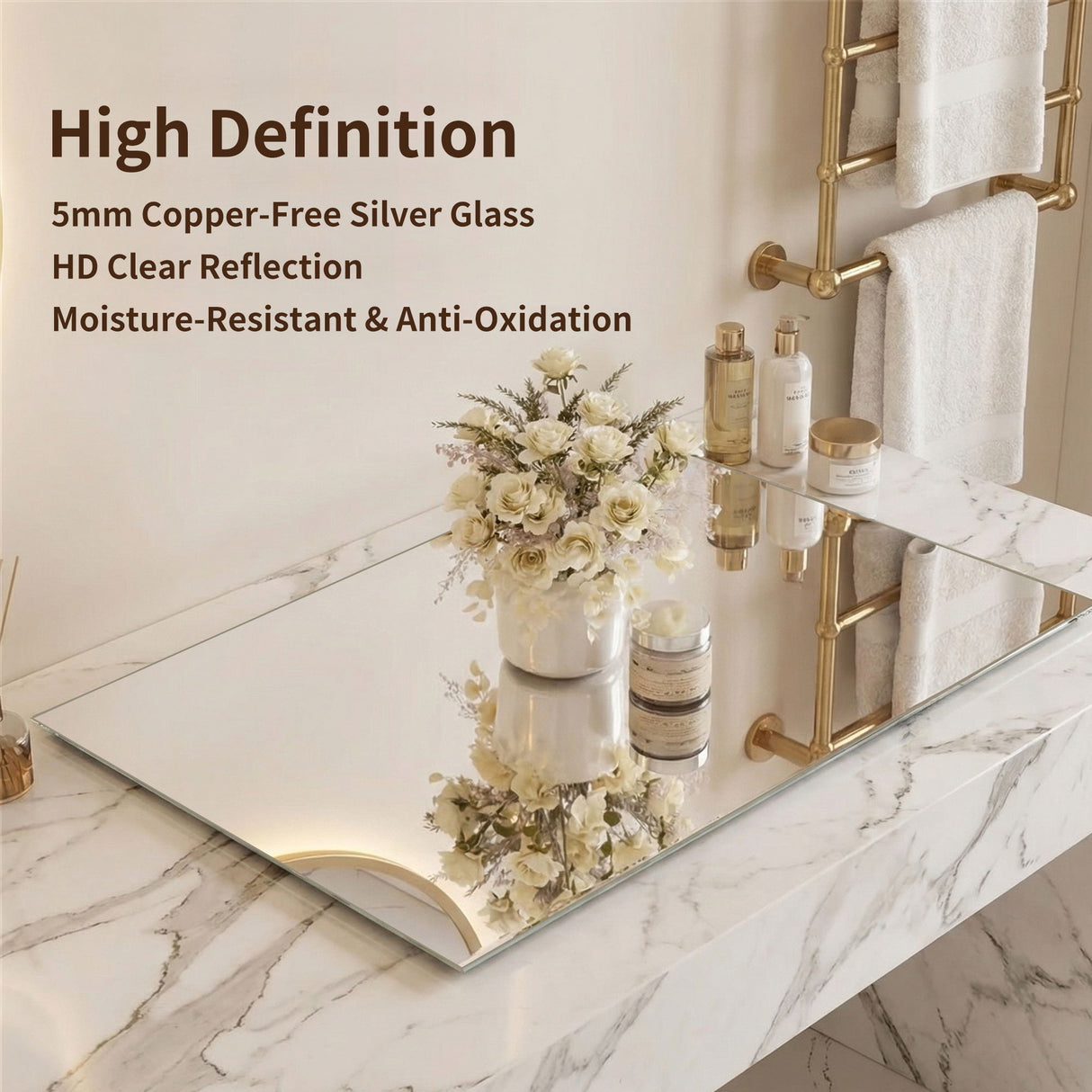 Framed Wall Mirror For Bathroom - Black