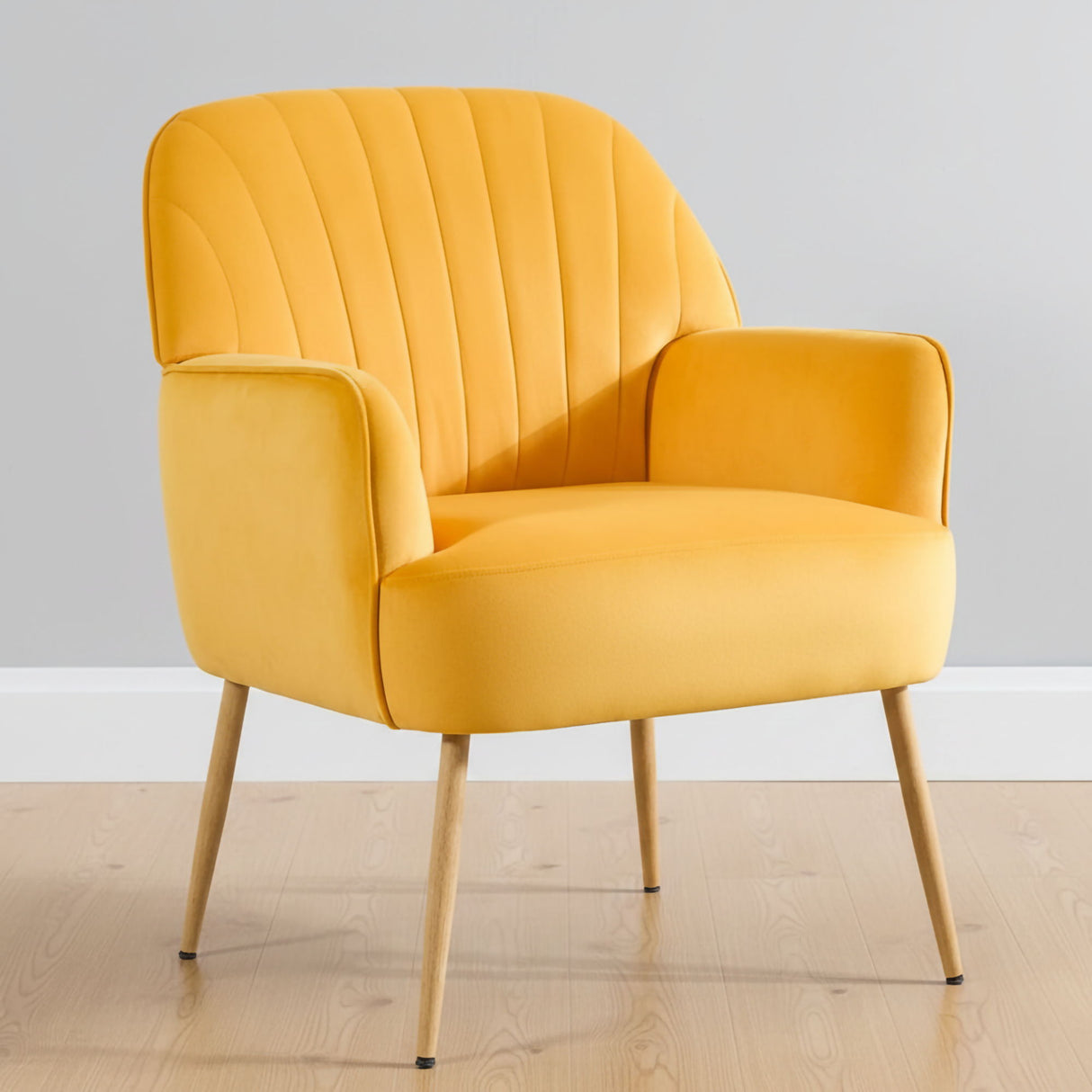 Accent Upholstered Armchair For Living Room - Yellow