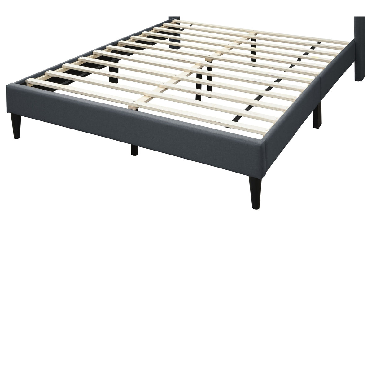 Platform Bed With Diamond Tufted Headboard