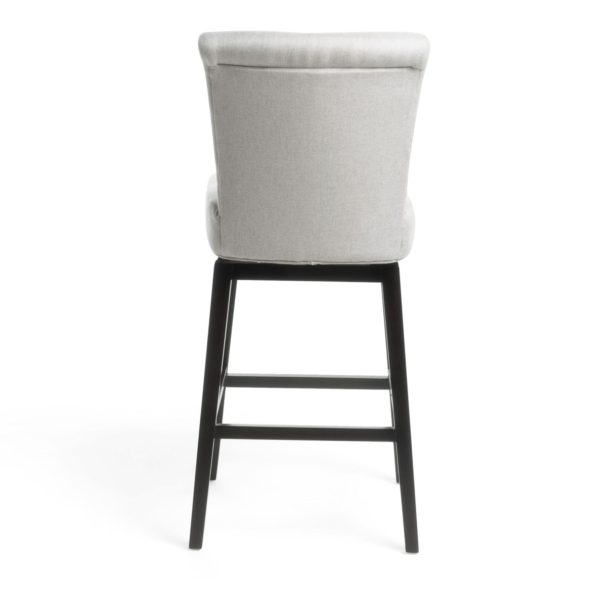 Quicksilvered - Upholstered Swivel Counter Stool With Wood Legs - Beige