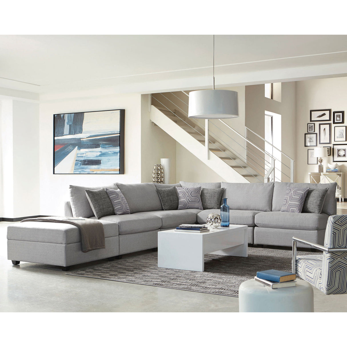 Austin - Square Upholstered Ottoman - Gray