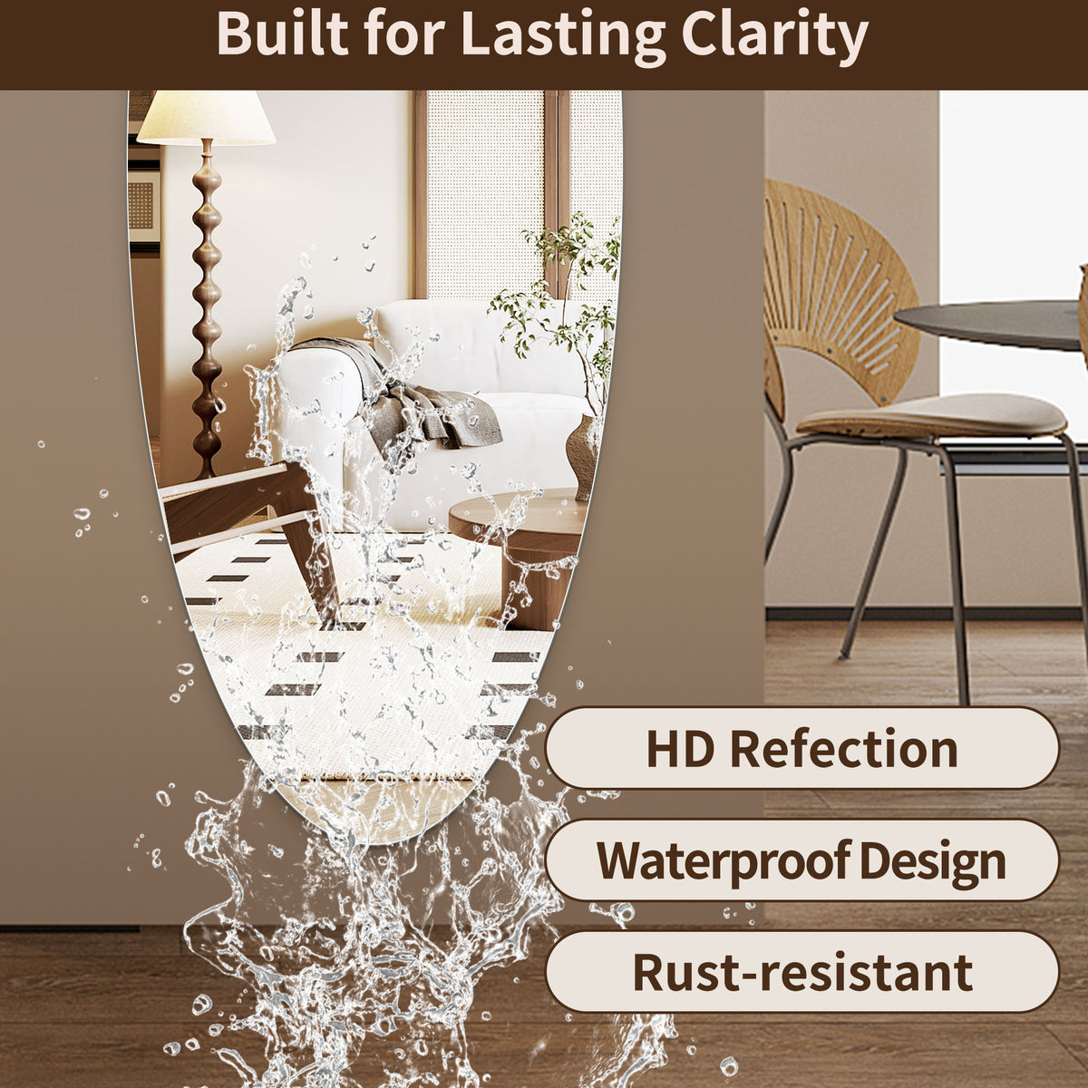 Modern Oval Full Length Wall Mirror