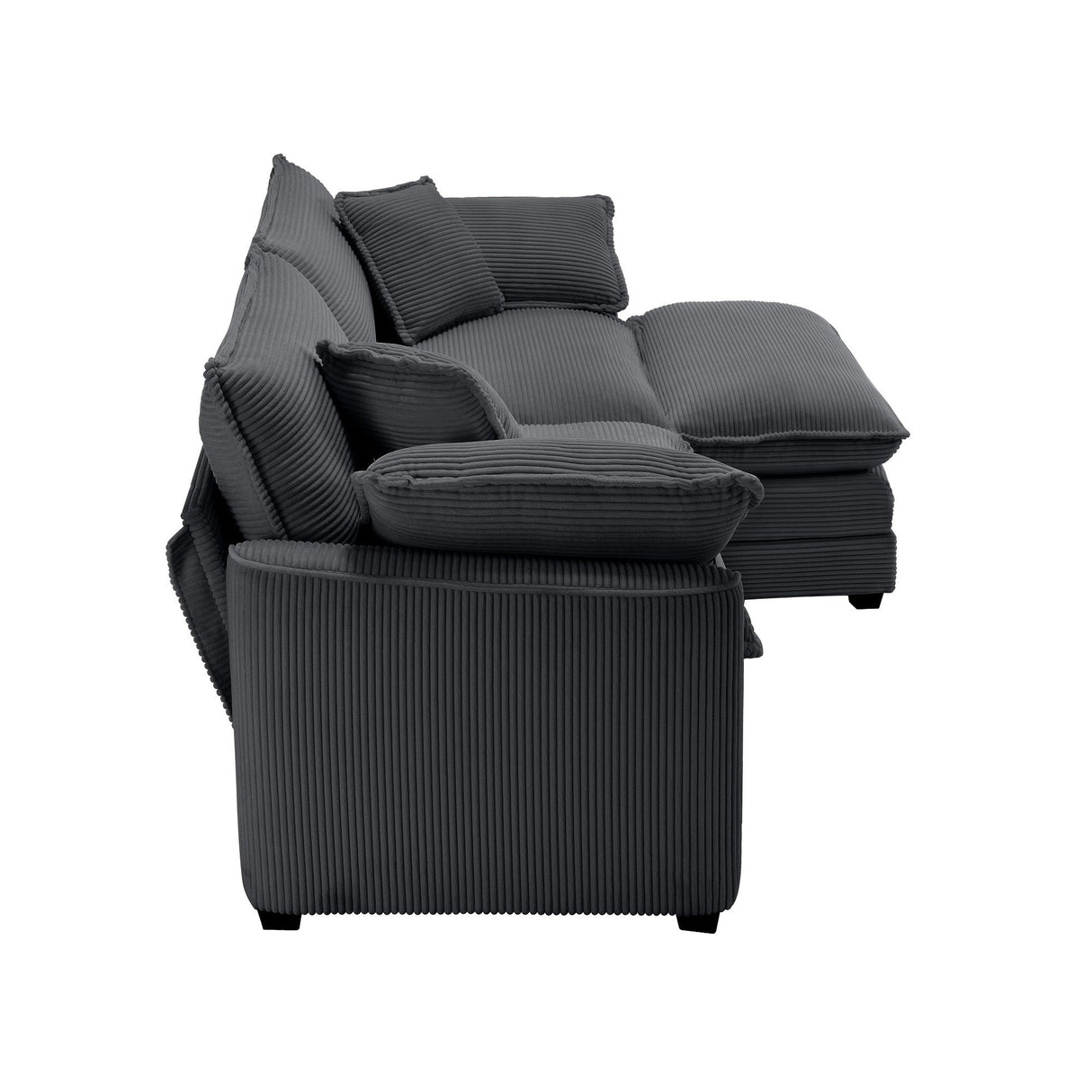 Modular Oversized Cushion Sofa With Ottoman, Low Back, Deep Seating Sofa Set