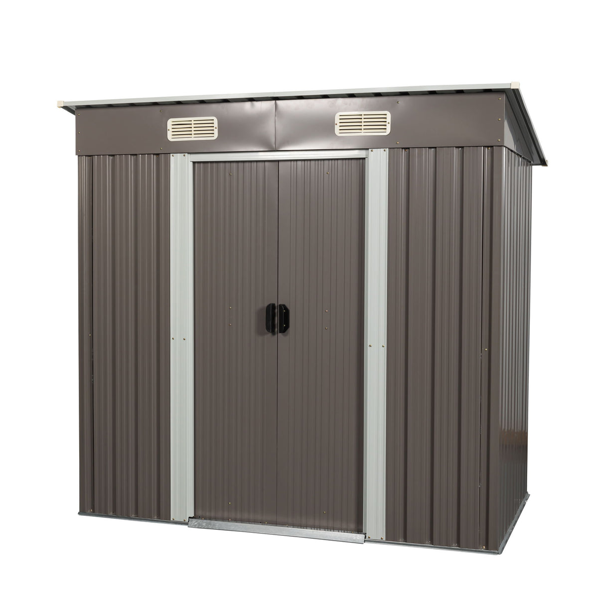 Outdoor Metal Storage Shed Garden Building Weather Resistant Iron 6x5ft