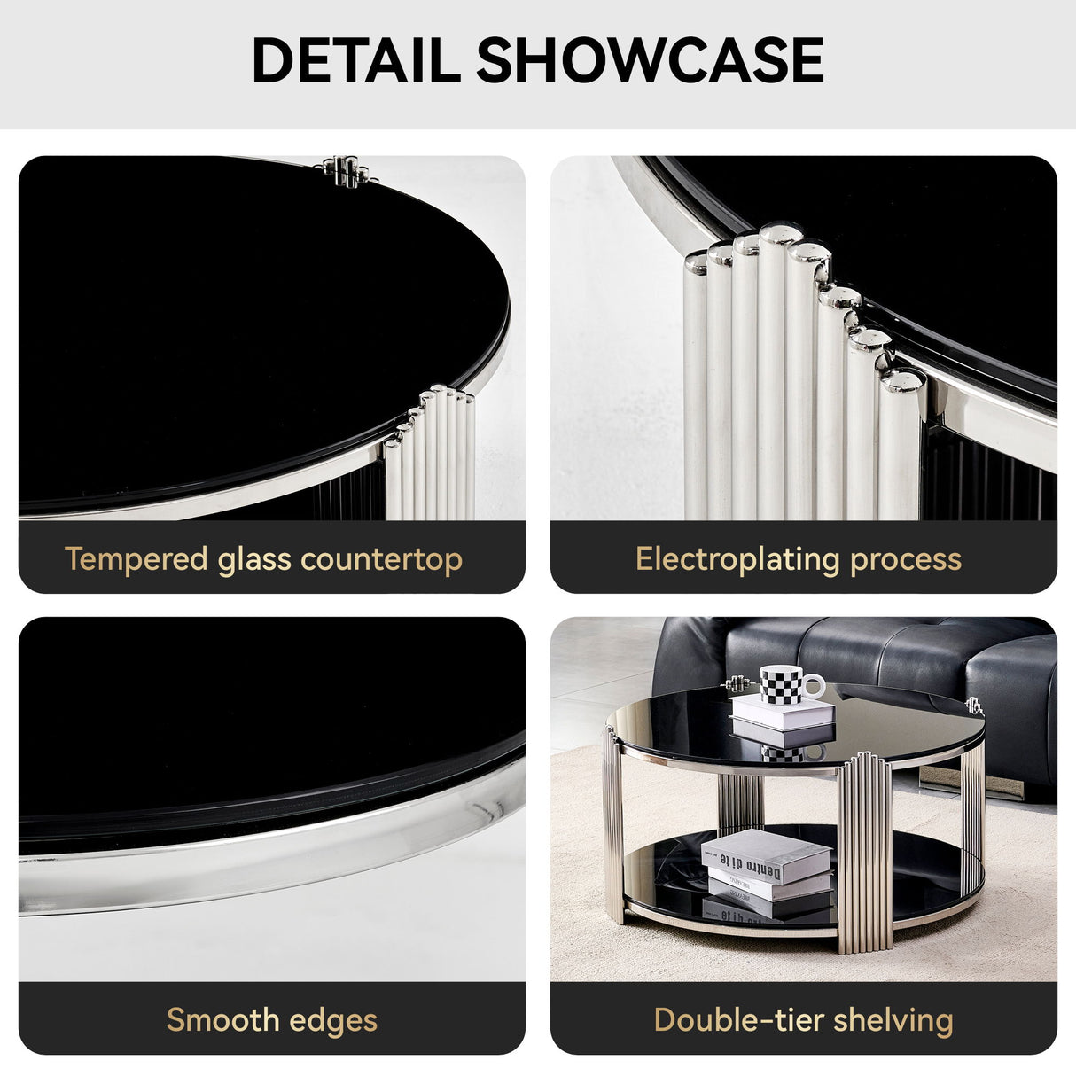 Round Table With Double Layer Storage