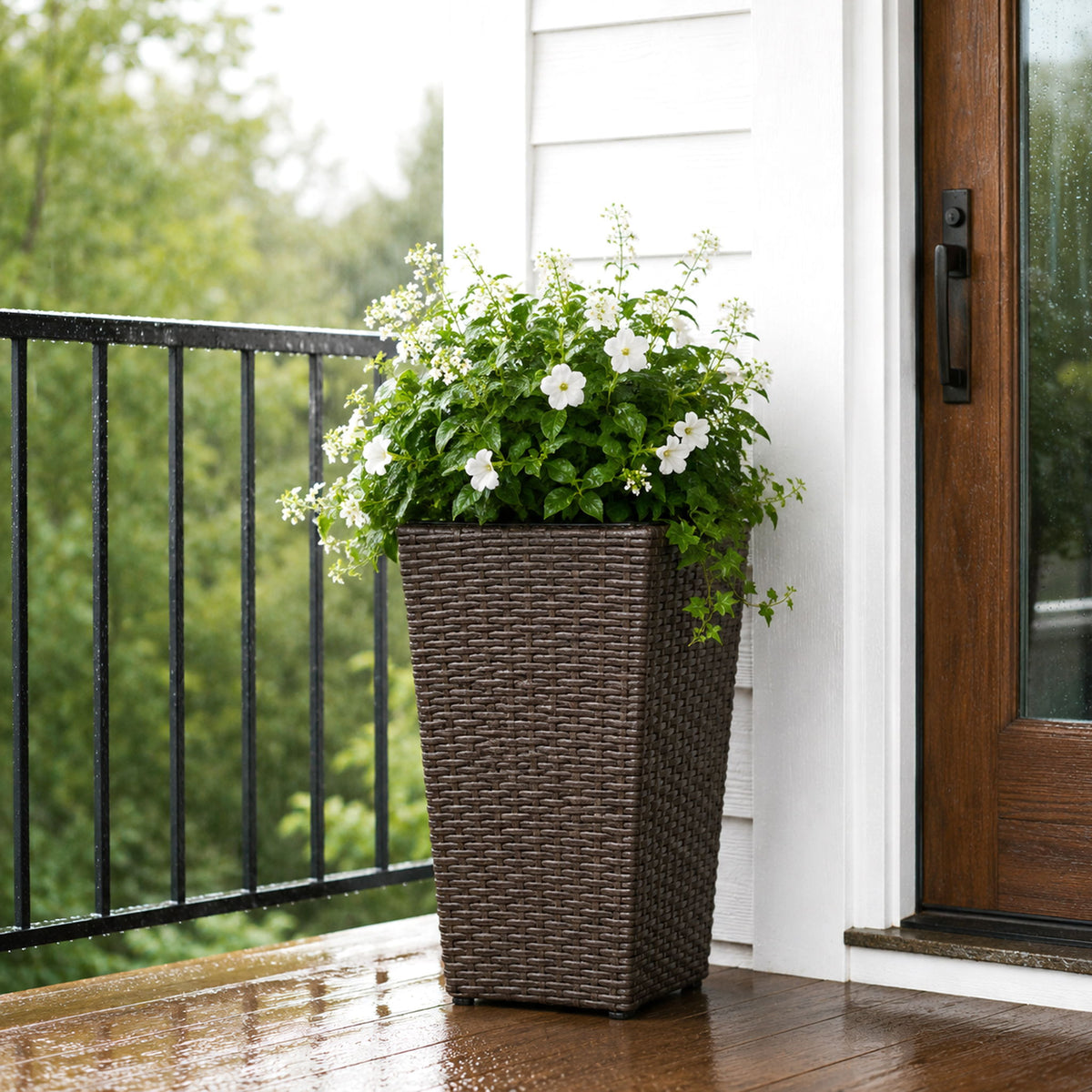 Solhome - Indoor / Outdoor Decorative Planter With Removable Insert (Set of 2) - Brown Ebony