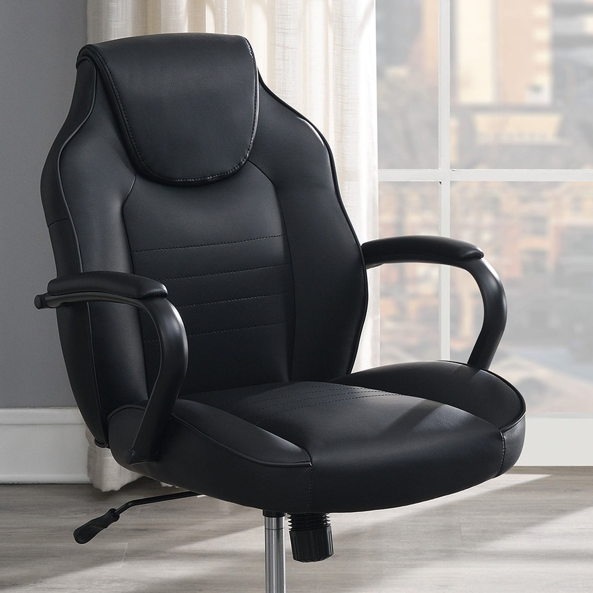 Gaming And Office Chair With Padded Arms, Adjustable Height