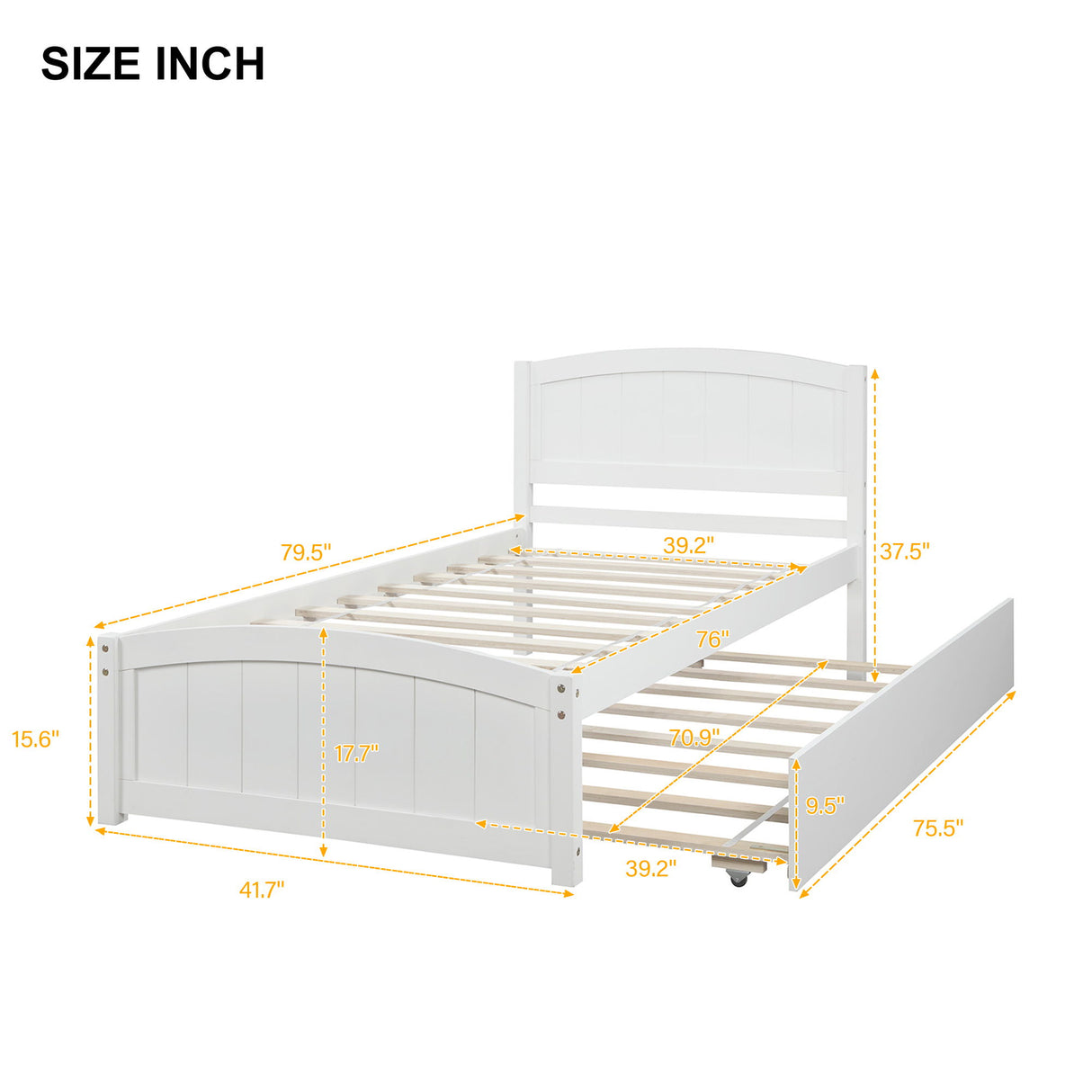 Platform Bed & Headboard, Footboard And Slat Support