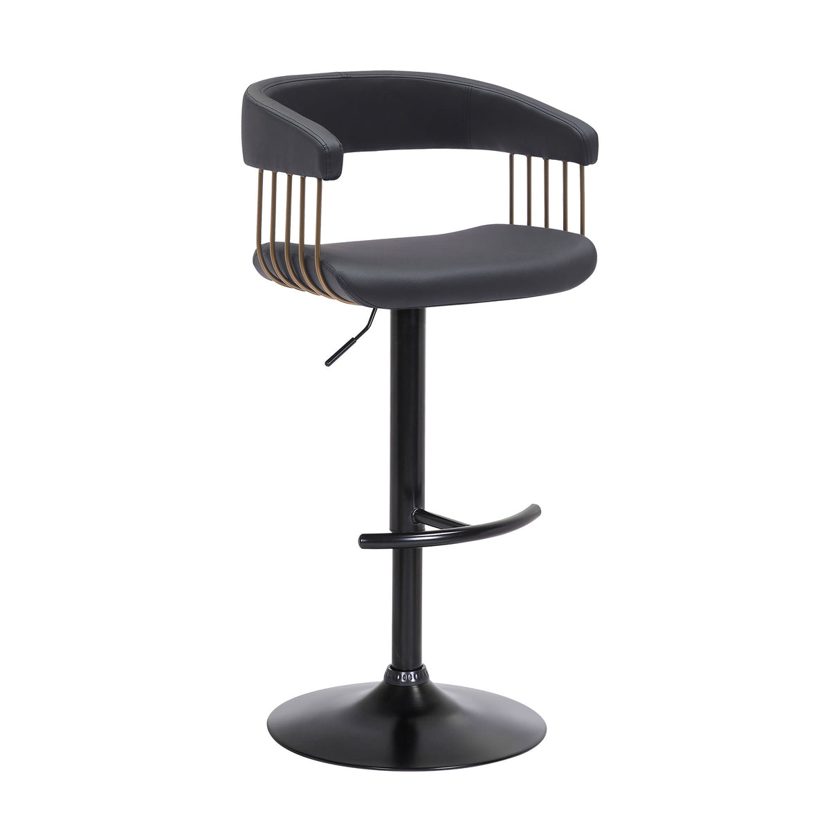 Calista - Adjustable Bar Stool - Black / Golden Bronze