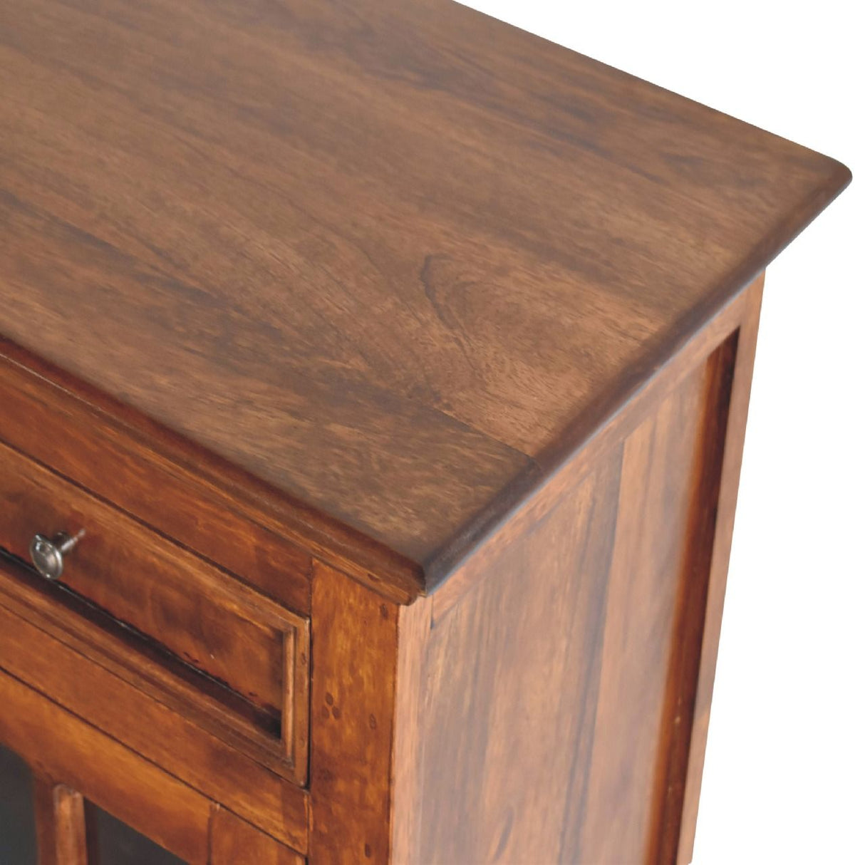 Large Glazed Sideboard Buffet Cabinet Storage Unit Solid Wood 65x35in