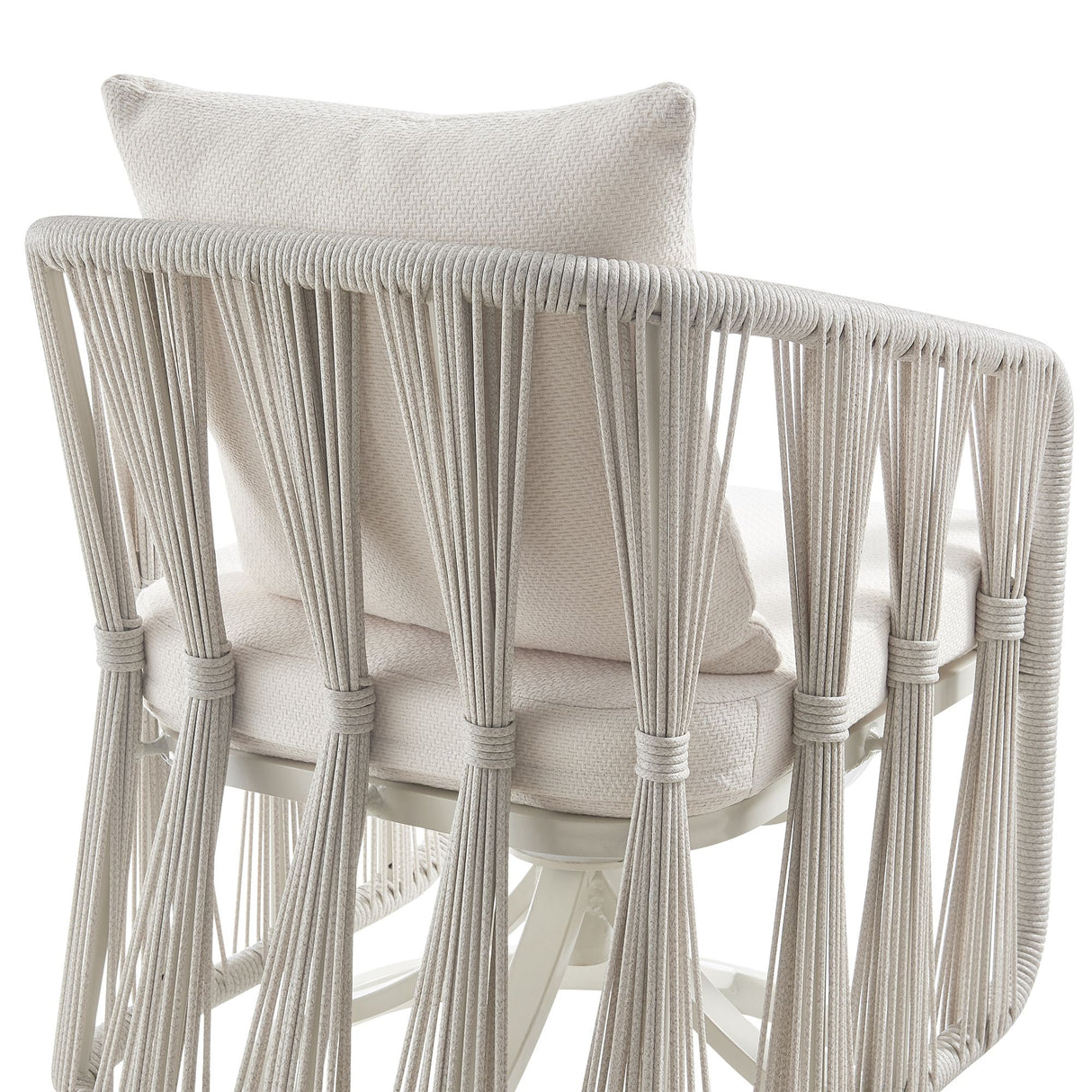Breeze - Cream Metal Outdoor Swivel Dining Chair With Cushions - Pearl