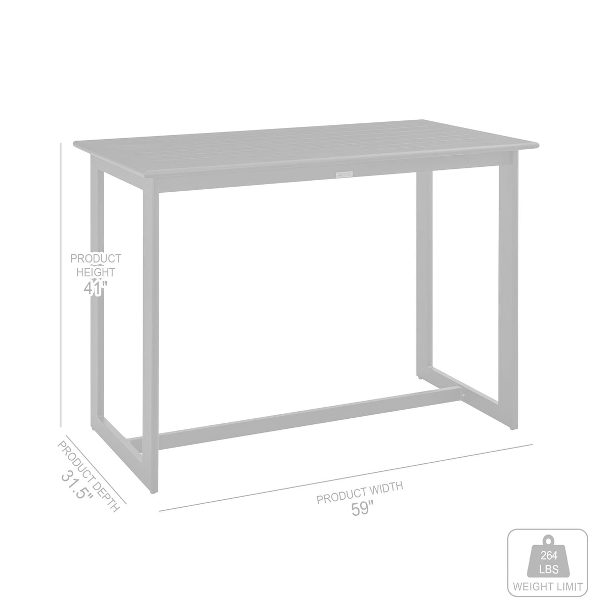 Cayman - Outdoor Patio Bar Height Dining Table In Aluminum