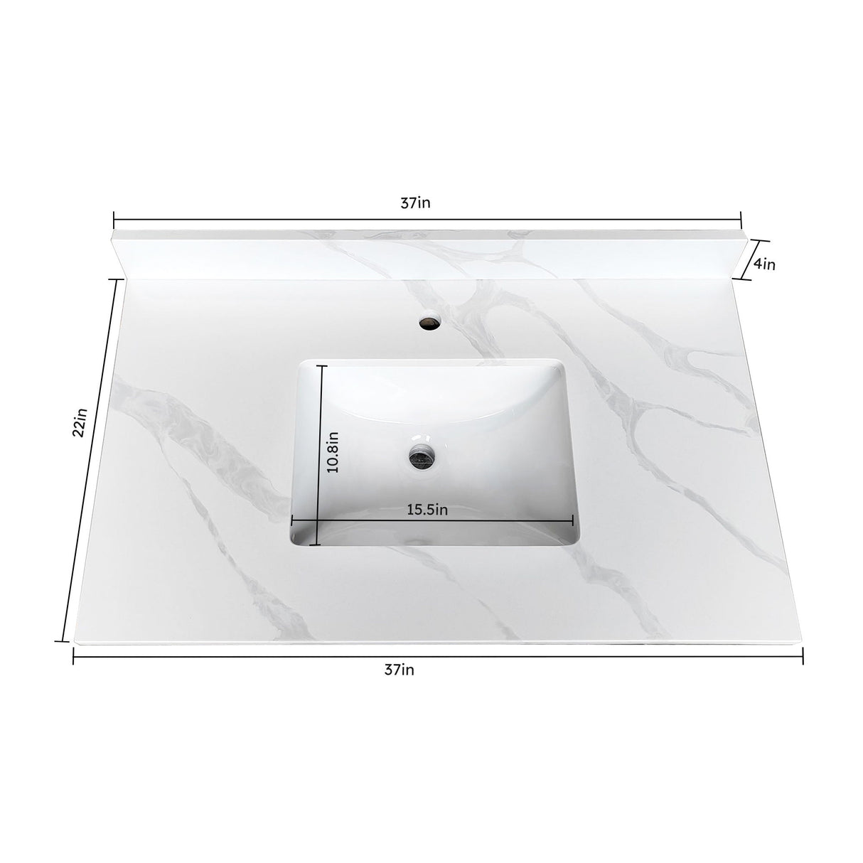 Bathroom Vanity Top With Undermount Single Bowl Sink