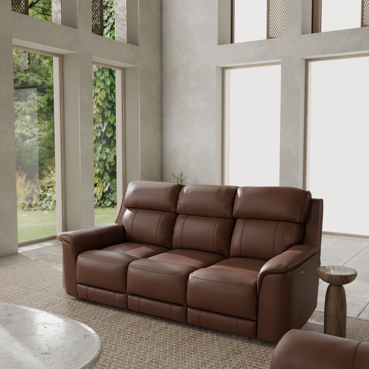 Oslo - Dual Power Reclining Sofa - Pecan