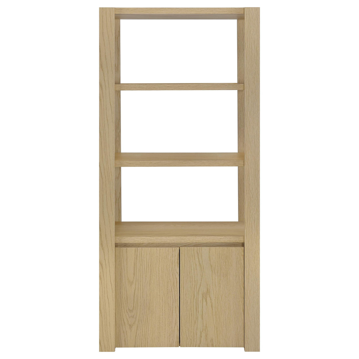 Susac - 3 Shelf Media Tower With Tall Pier Cabinet - Light Oak