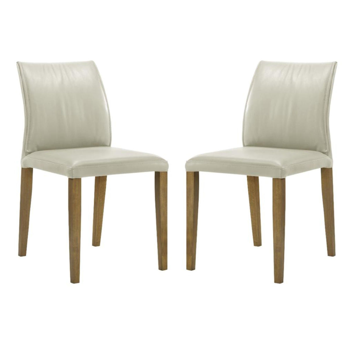 Velena - Full Back Top Grain Leather Upholstered Wood Dining Chairs (Set of 2) - Gray