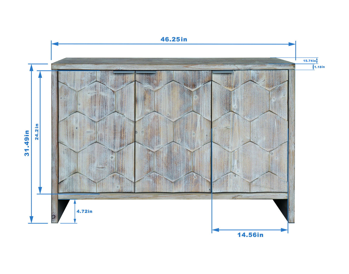 Accent Cabinet Sideboard Buffet Wooden Storage Server in Light Brown