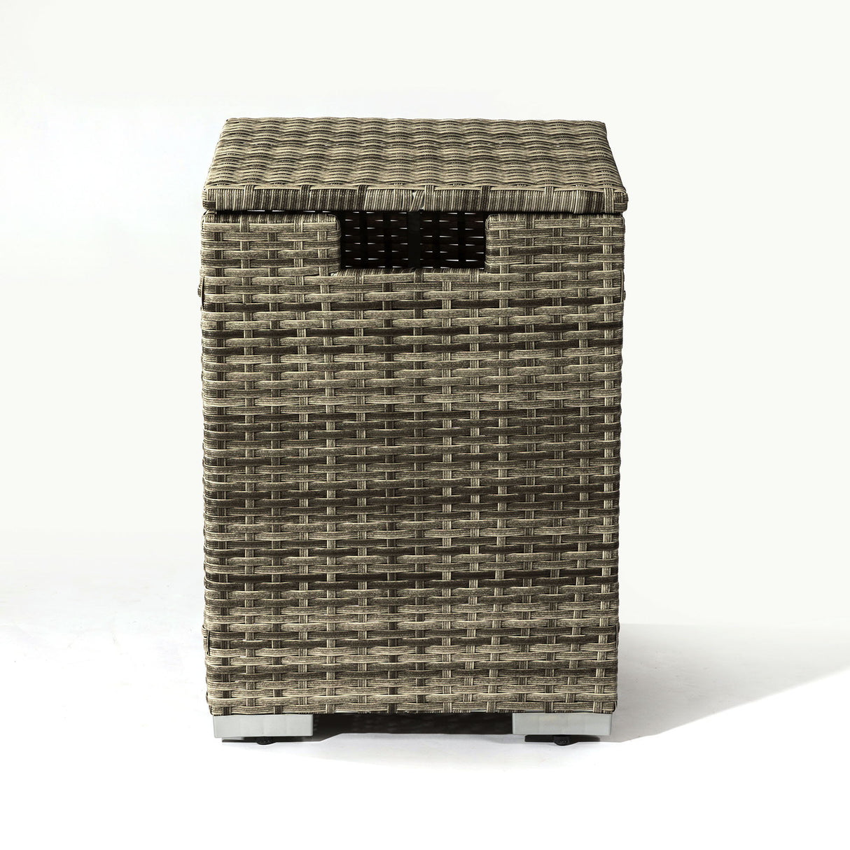 Propane Gas Fire Pit Table With Propane Tank Cover, 50000 Btu, Rectangular For Outside - Beige