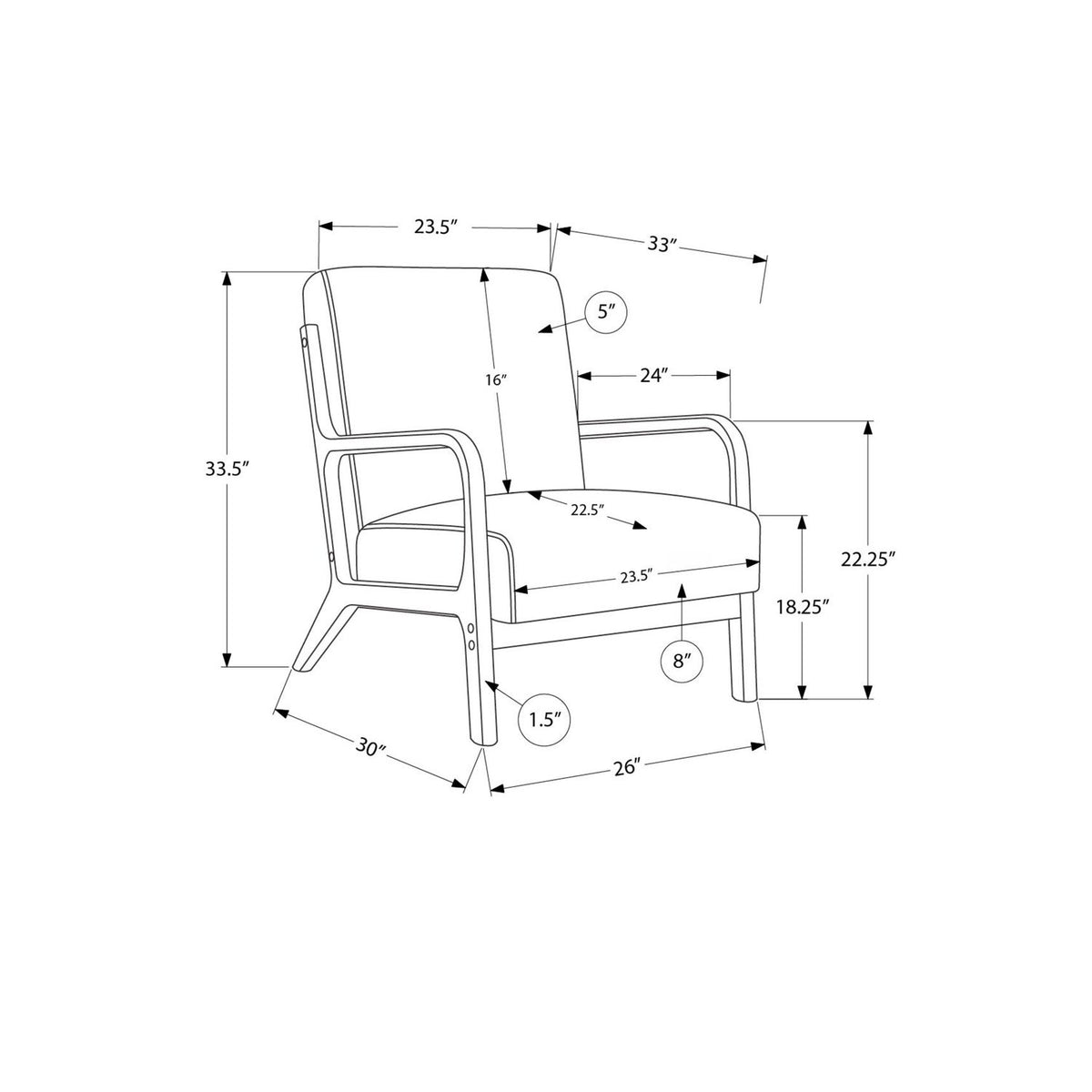 Accent Chair For Living Room Or Bedroom - Green