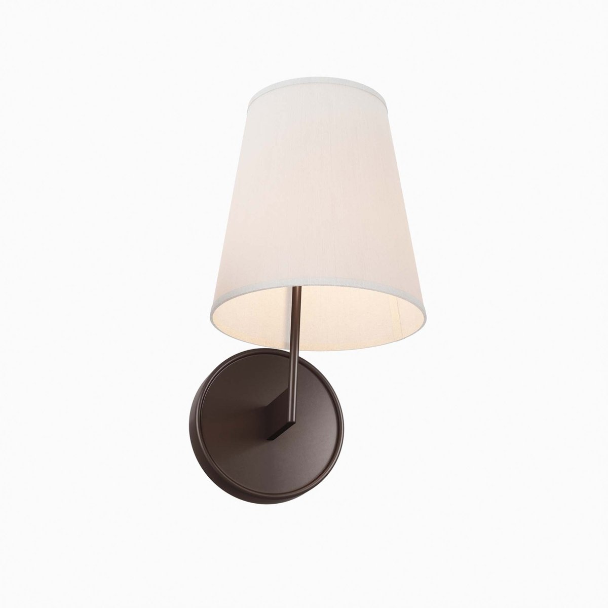 1-Light Fabric Cone Wall Sconce β White Bronze - Lighting - Alpine Outlets