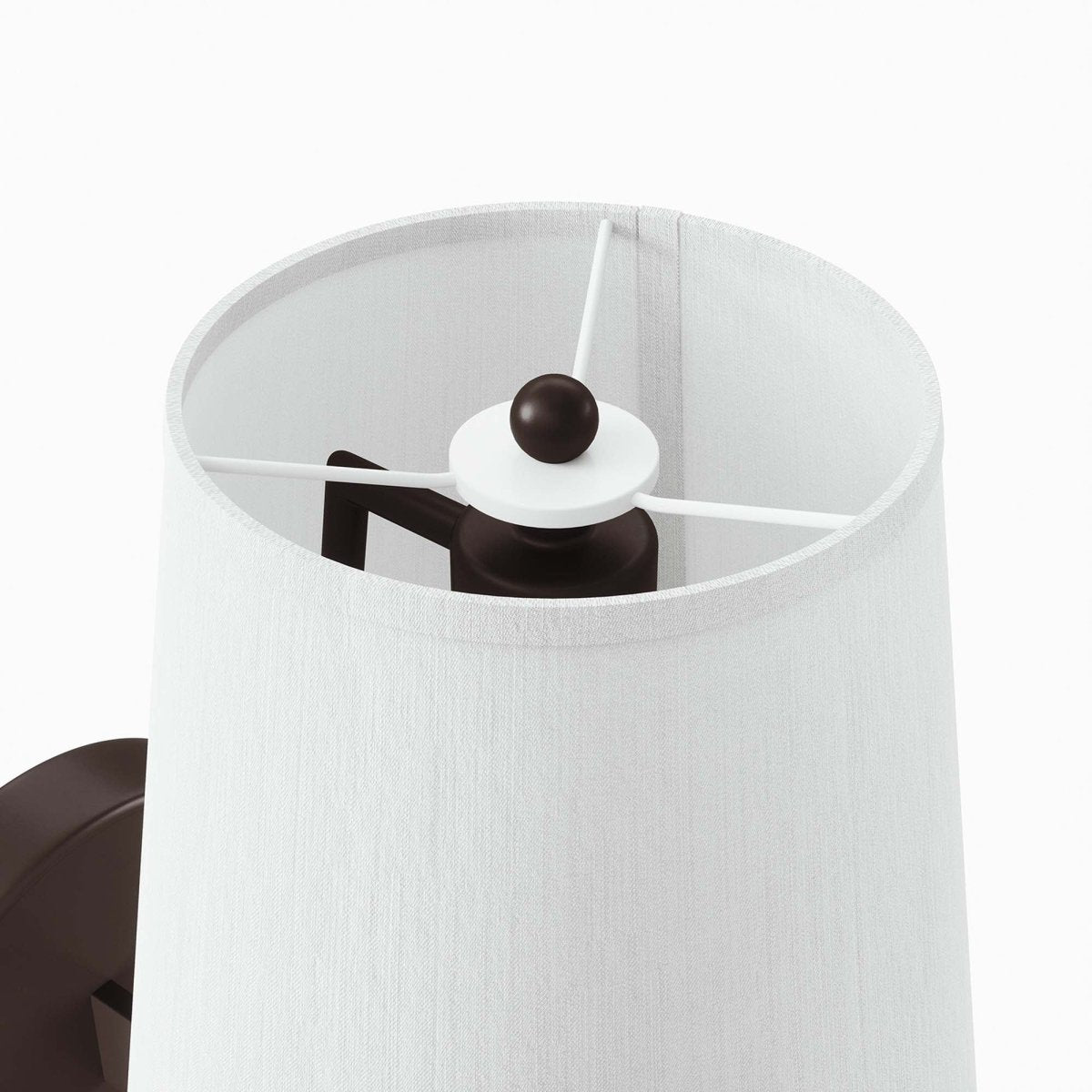 1-Light Fabric Cone Wall Sconce β White Bronze - Lighting - Alpine Outlets