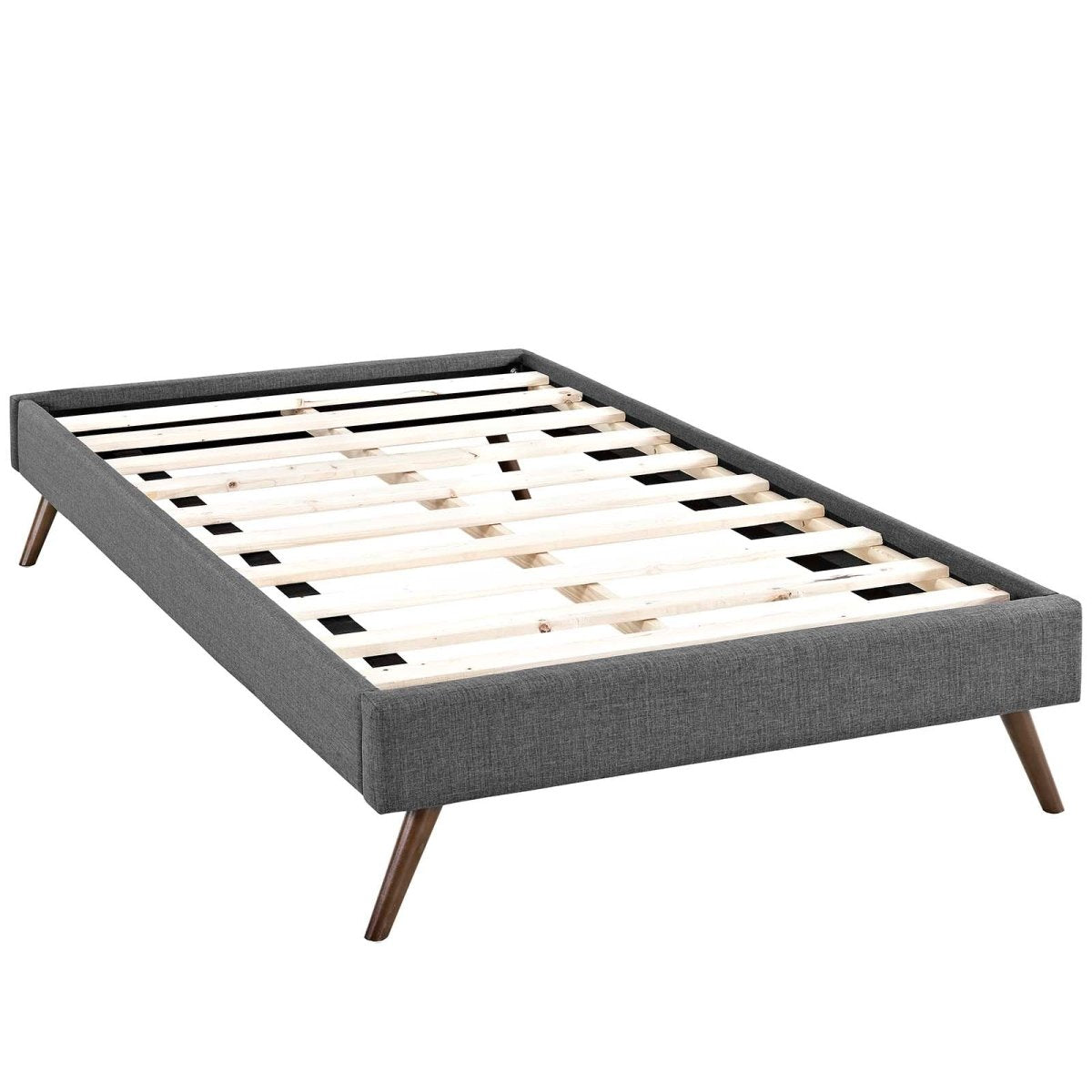Fabric Platform Bed Frame with Round Splayed Legs - Platform Bed available at Alpine Outlets in Denver