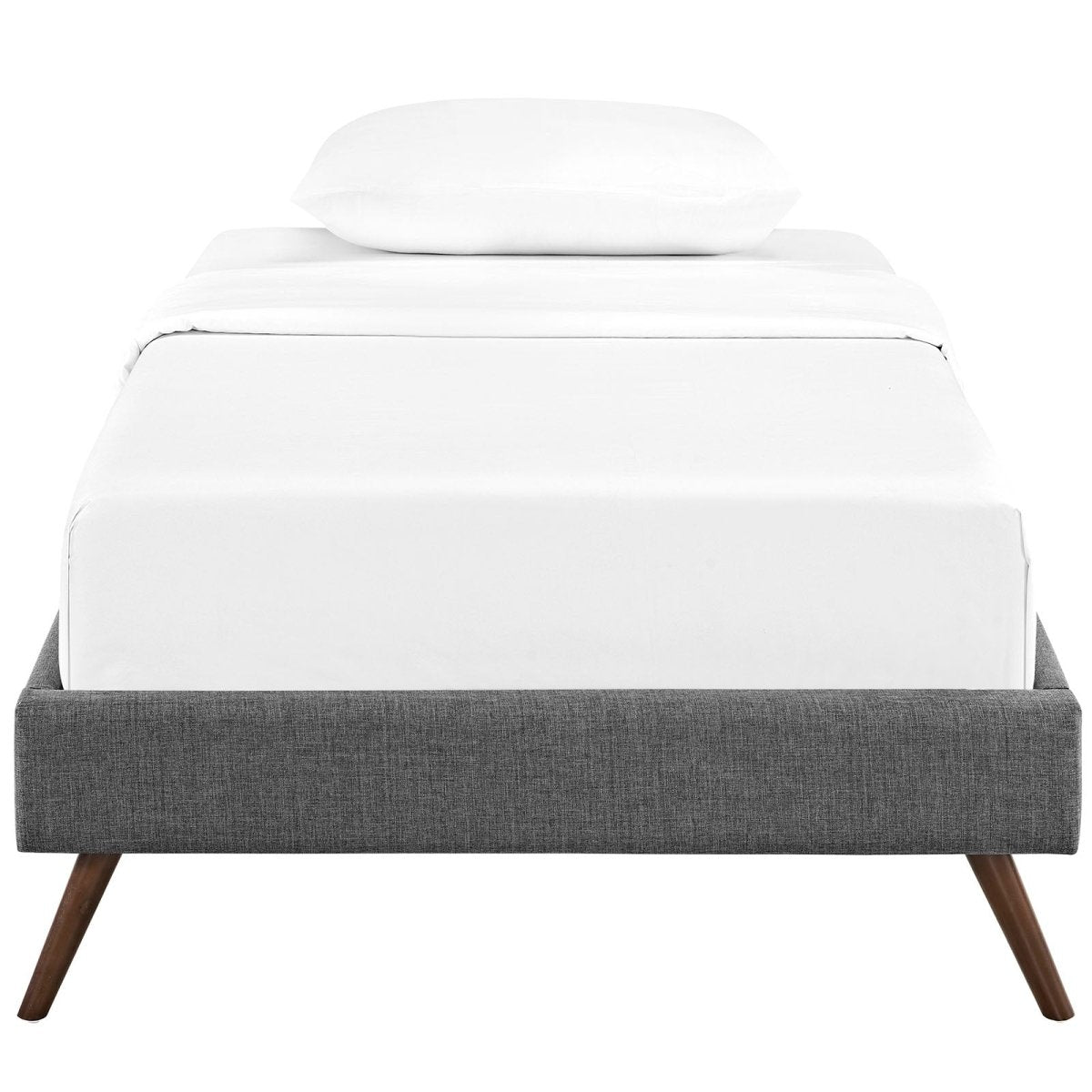 Fabric Platform Bed Frame with Round Splayed Legs - Platform Bed available at Alpine Outlets in Denver