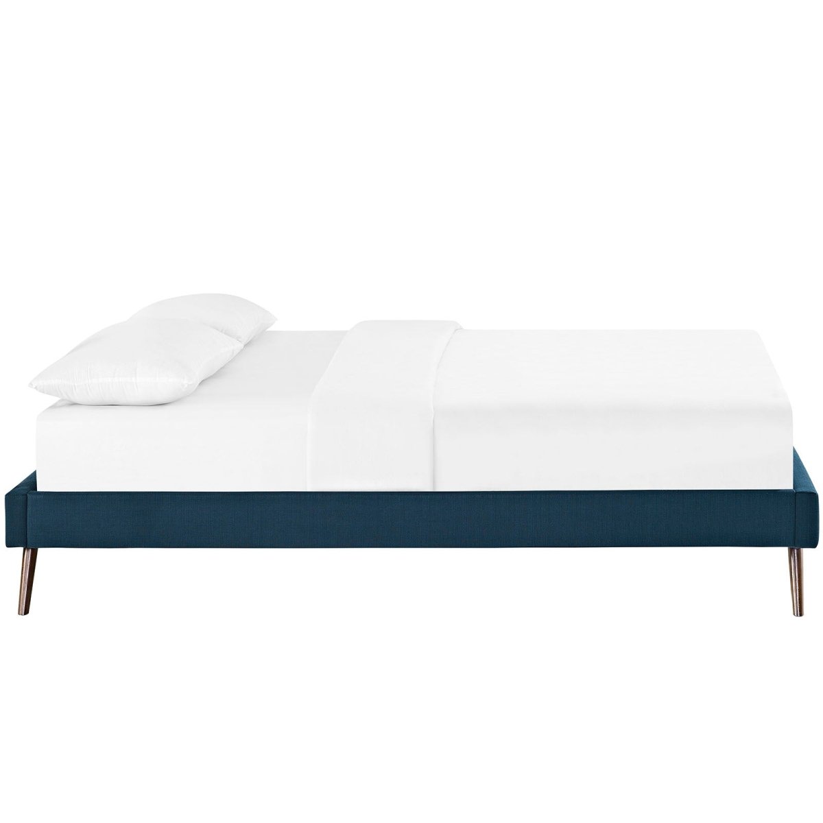 Fabric Platform Bed Frame with Round Splayed Legs - Platform Bed available at Alpine Outlets in Denver