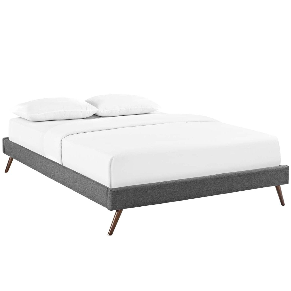 Fabric Platform Bed Frame with Round Splayed Legs - Platform Bed available at Alpine Outlets in Denver