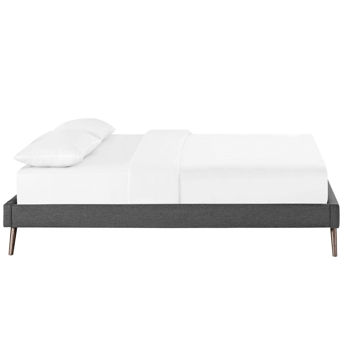 Fabric Platform Bed Frame with Round Splayed Legs - Platform Bed available at Alpine Outlets in Denver