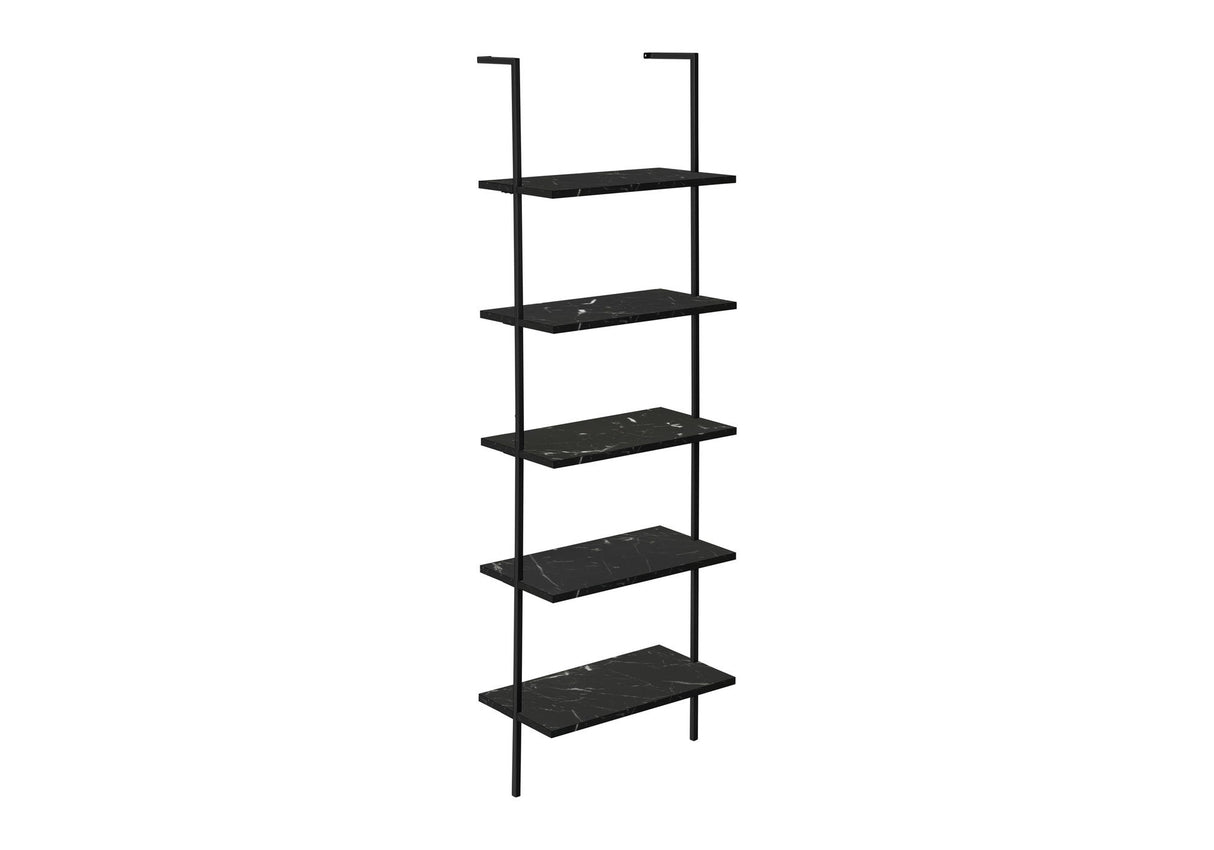 Bookshelf, Bookcase, Etagere, Ladder, 5 Tier, For Office, Marble Look Contemporary & Modern - Etageres - Alpine Outlets