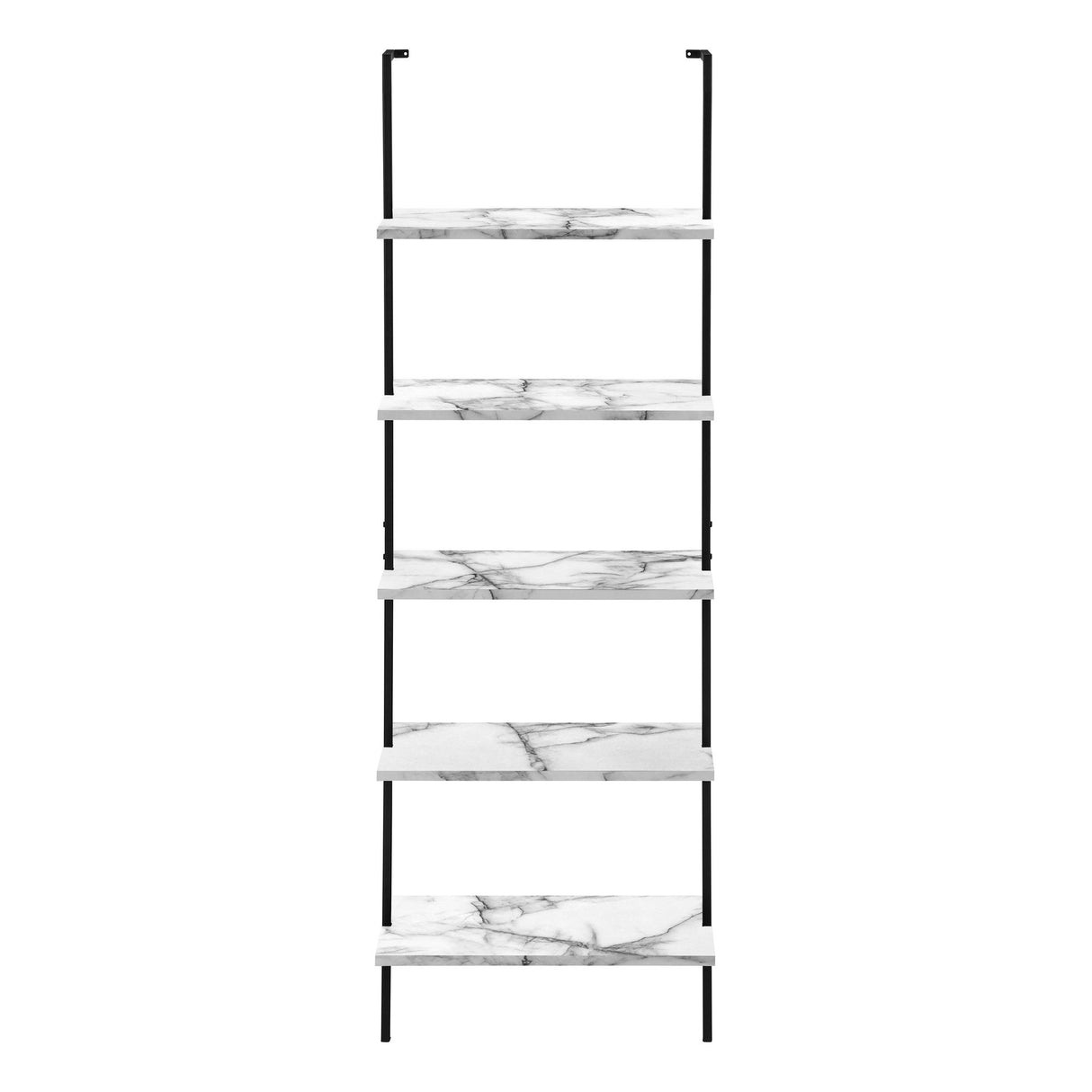 Bookshelf, Bookcase, Etagere, Ladder, 5 Tier, For Office, Marble Look Contemporary & Modern - Etageres - Alpine Outlets