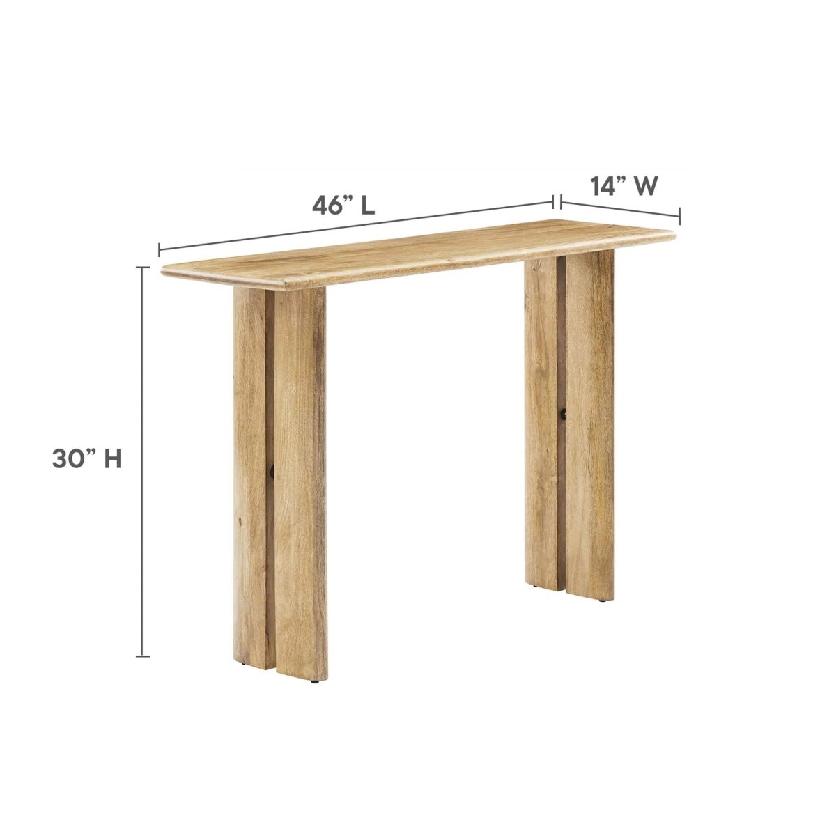 Farmhouse Mango Wood Console Table – Natural 46 Inch - Ottomans available at Alpine Outlets in Denver