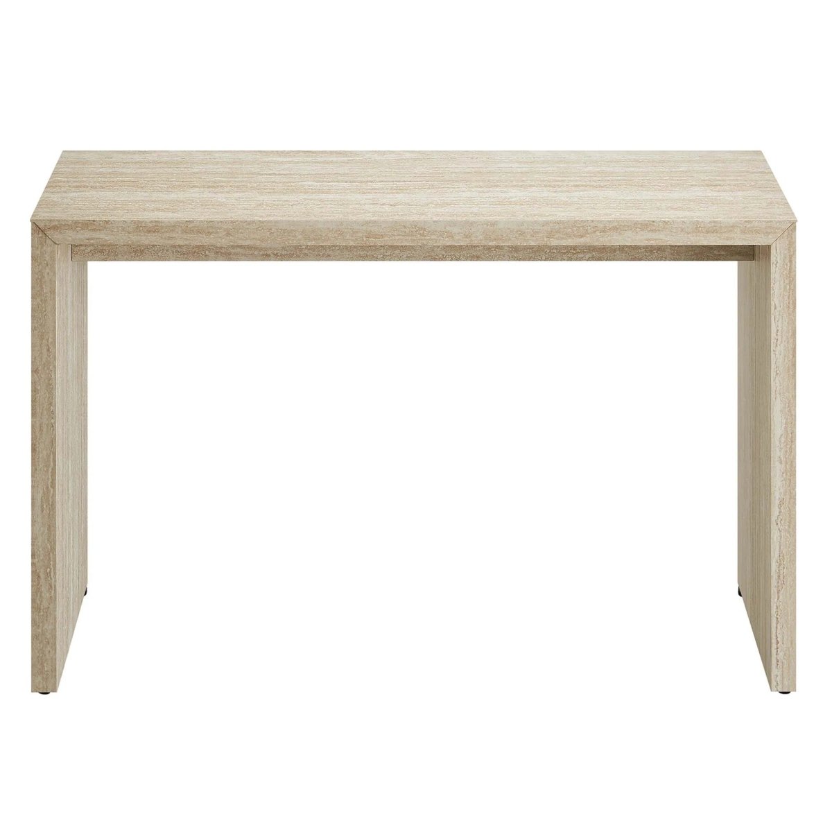 Faux Travertine Console Table with Apron – 54 Inch - Ottomans available at Alpine Outlets in Denver
