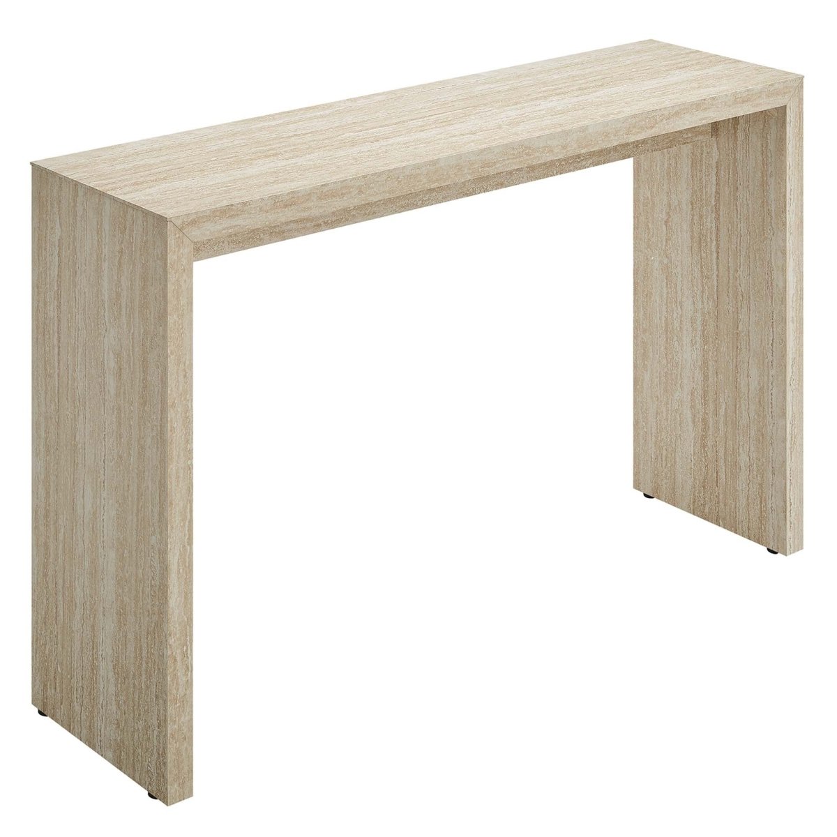 Faux Travertine Console Table with Apron – 54 Inch - Ottomans available at Alpine Outlets in Denver