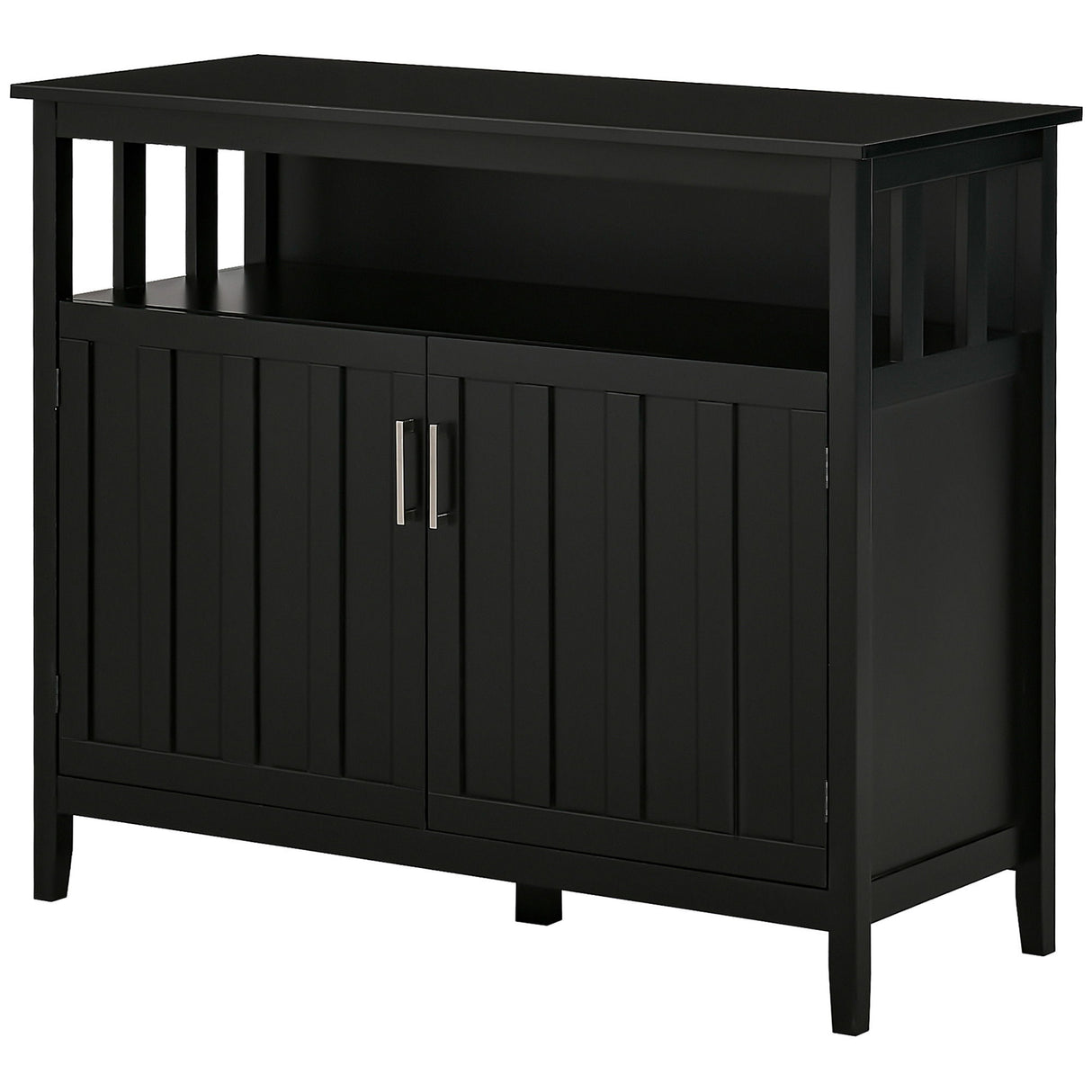 Sideboard Buffet Cabinet Kitchen Storage Unit Wood 42x36in Black
