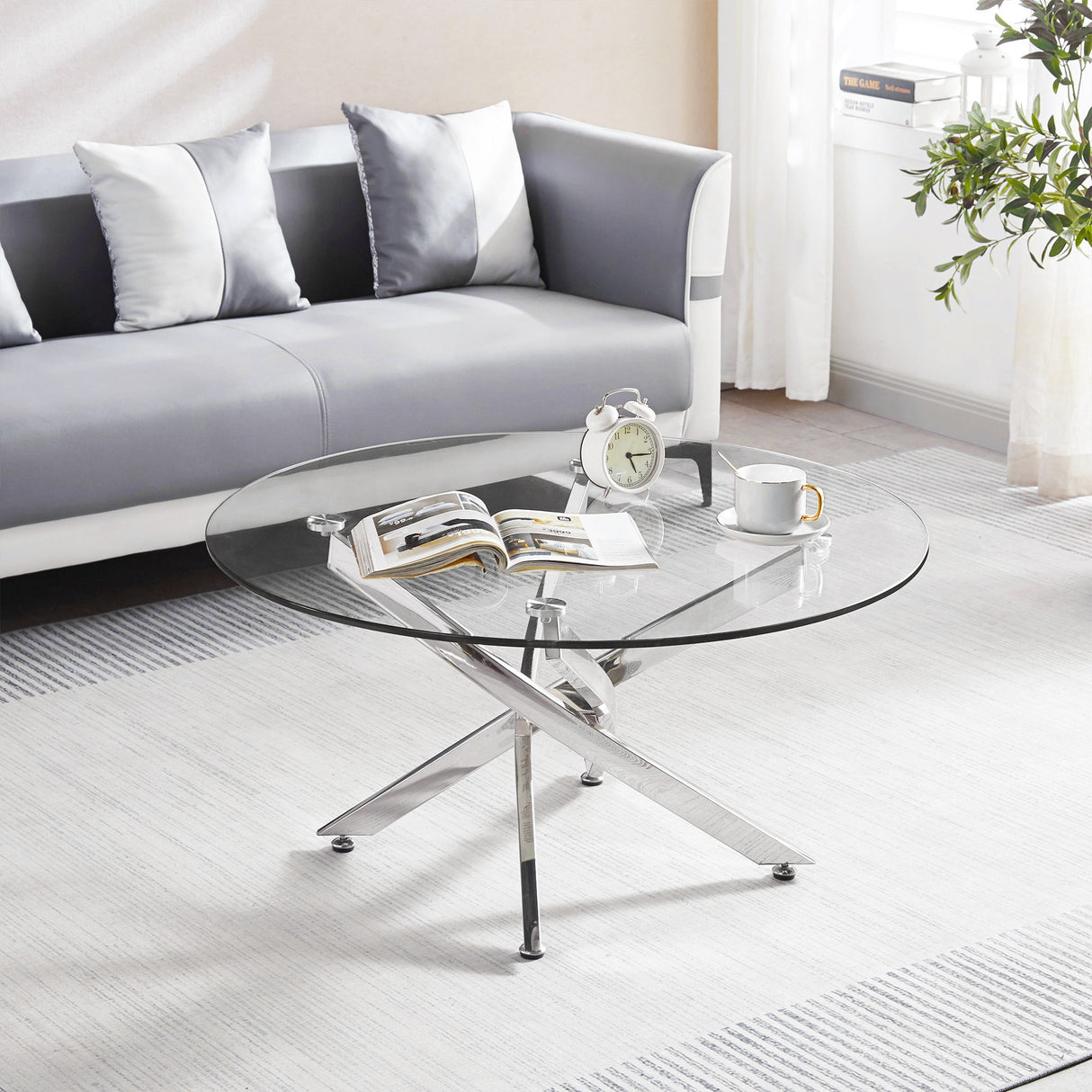 Round Table With Angular Slanted Legs