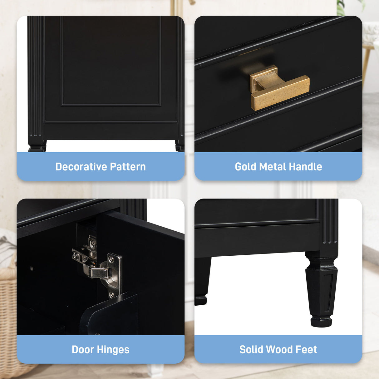 Bathroom Vanity With Sink, Adjustable Shelf, Tilt-Out Drawer