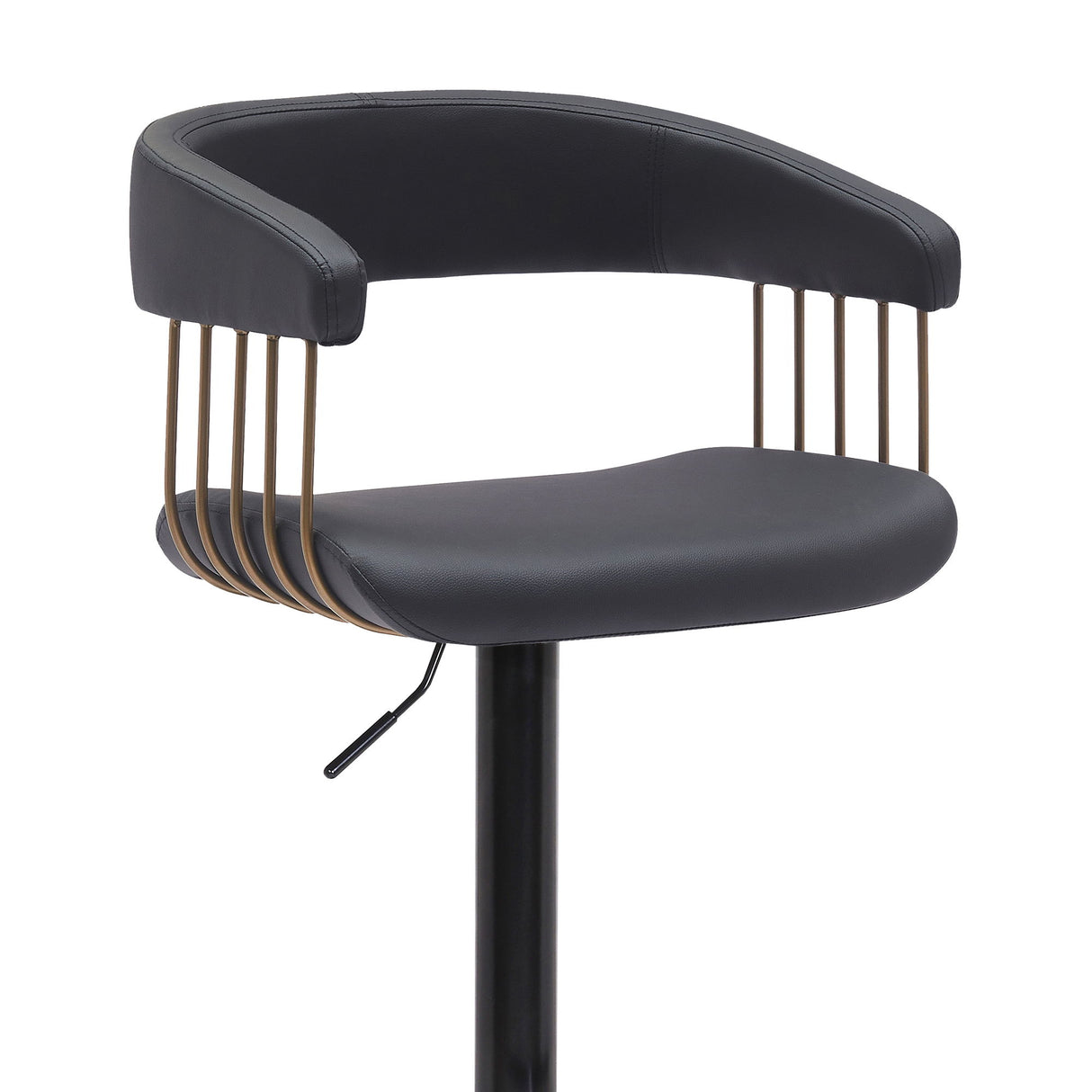 Calista - Adjustable Bar Stool - Black / Golden Bronze