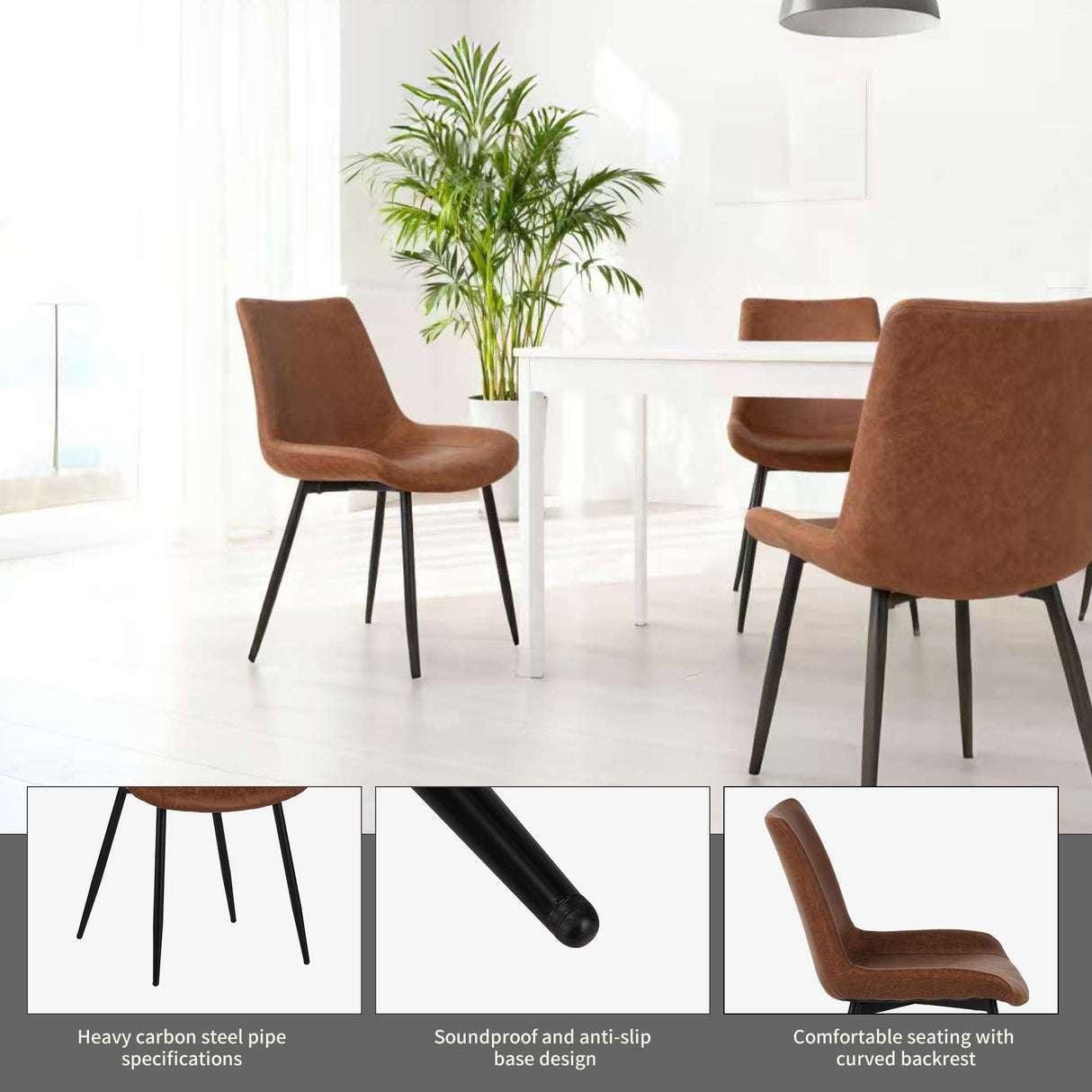 Dining Chairs (Set of 4) - Brown