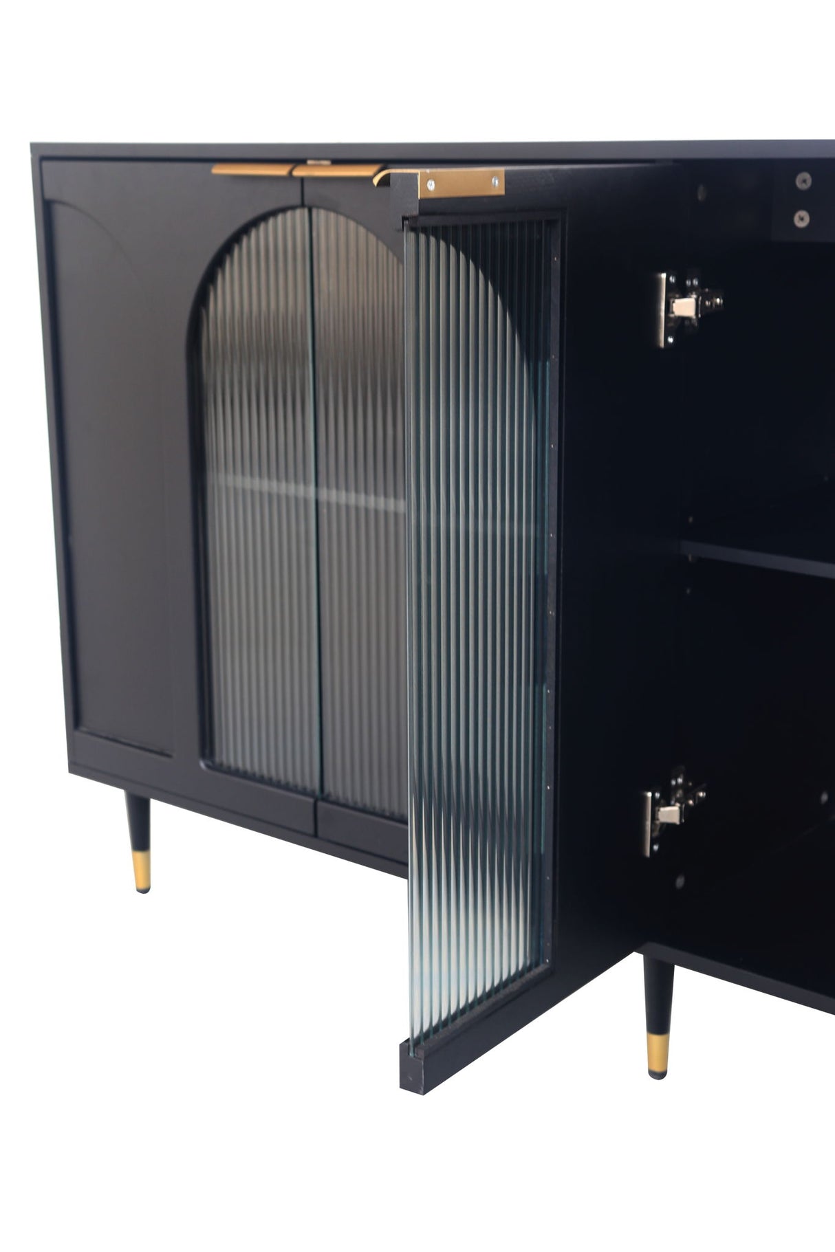 Accent Cabinet with 4 Fluted Glass Doors 60in x 16in