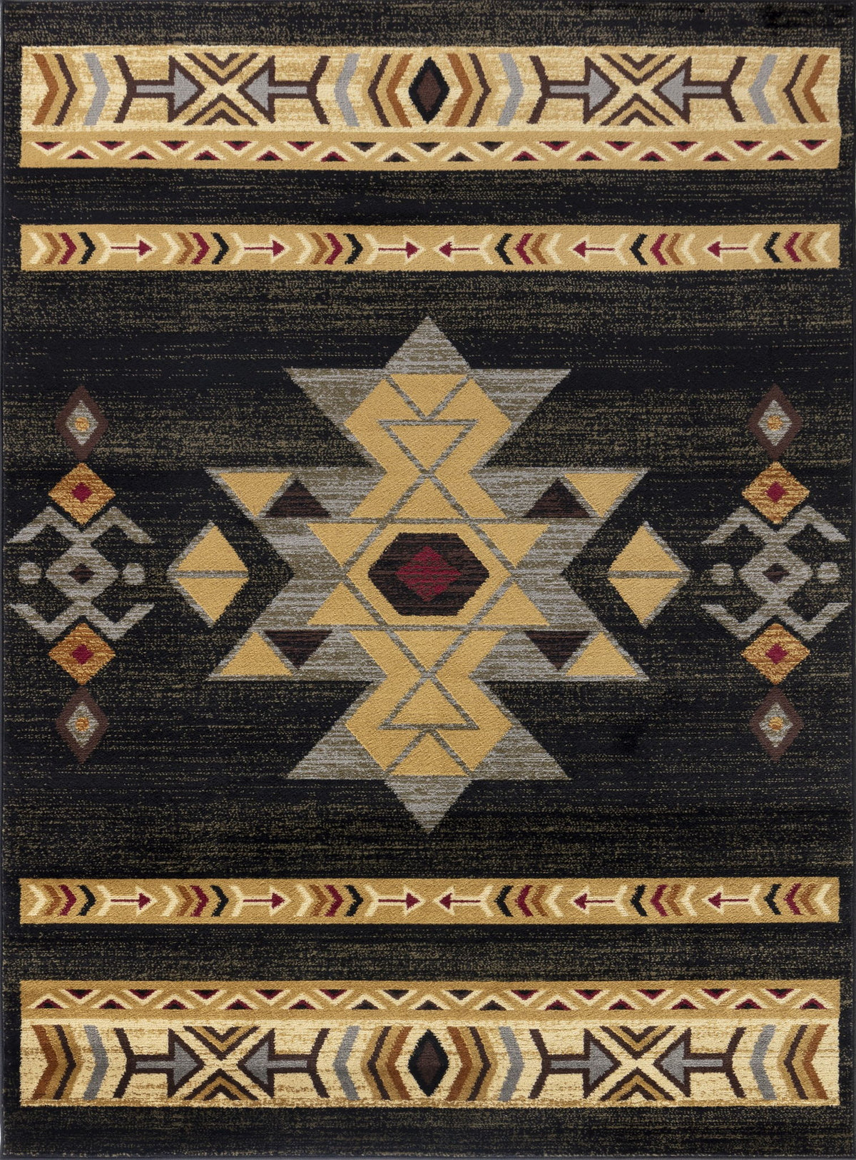 Tribes - 2' X 3' Southwest Area Rug - Black