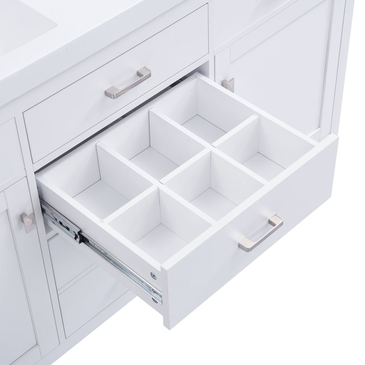 Bathroom Vanity Cabinet Only With Soft Closing Doors & Drawers, Adjustable Shelves - White